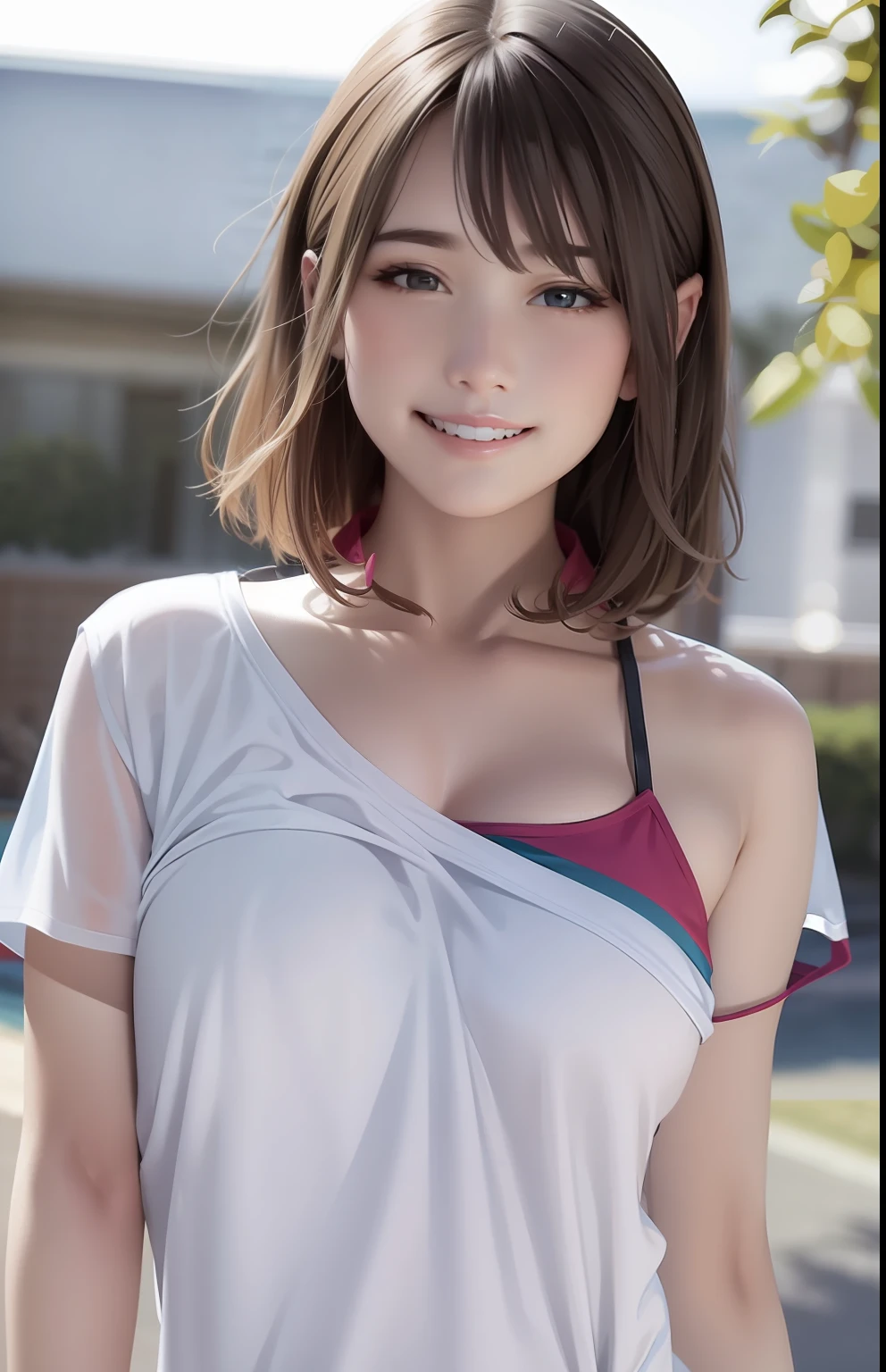 For colorful swimsuits、toppless