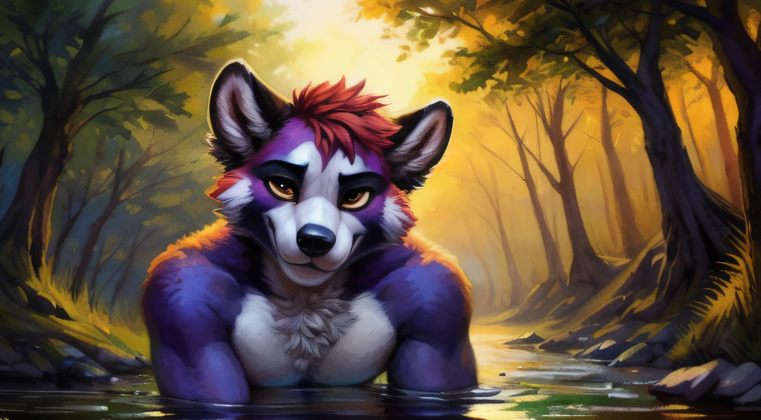 subido a e621, (por kenket, por Ross Tran, por Ruan Jia, por Foxovh) de un red-panda ((centaur)) macho de ojos azules, ((colores naturales)), Fursona, (((mostrando el trasero con cola en alto))) Looking at the camera with a mischievous look, Open Invitation, mirada picara, (In the middle of a forest with a river in the background), (detailed lighting), (cinematography lighting), [luz ambiental detallada], [Enfoque genital], peludo, ((sombra de medio cuerpo)), [luz ambiental en el vientre], [proporciones realistas], [explicit content], [foco nítido], (contenido cuestionable), (sombreado), ((obra maestra)), pene largo y grueso, pene erecto