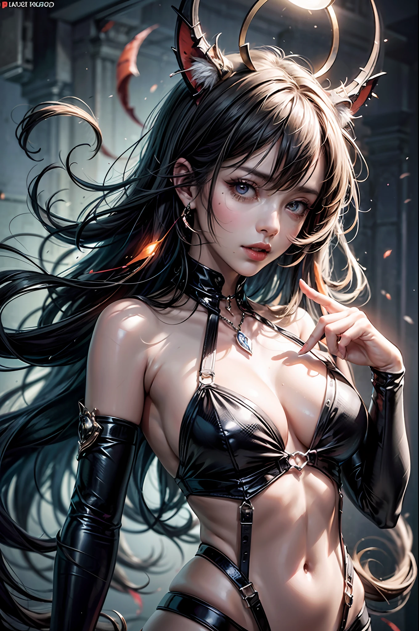 The image portrays a dark and mesmerizing scene, where a tall, seductive, and mature figure stands as the central focus. The illustration, created with the utmost care and attention to detail, captures the essence of a hauntingly beautiful vampire. Rendered in an astounding 8k resolution, every intricate detail comes to life, immersing the viewer in a world of dark enchantment.
BREAK
The figure's body exudes an alluring seductiveness, emphasized by the realistic and ultra-detailed rendering. The lighting and shadows, meticulously crafted, enhance the depth and realism of the image, bringing out the subtle nuances of the character's form. The high-resolution depiction captures the essence of a vampire's essence, with a touch of the supernatural and a hint of danger.
BREAK
The character's bat wings unfurl majestically, evoking a sense of mystery and power, while bats gracefully fly around, adding to the magical ambiance. In the night setting, dark magical auras envelop the figure, their ethereal glow highlighting the supernatural nature of the character.

The dark theme is further amplified by the presence of a blood moon and a red sky, creating an atmosphere of foreboding. The image is set against the backdrop of a gothic-style castle, adding an additional layer of darkness and mystery.
BREAK
To accentuate the vampire's allure, the image depicts shining red eyes, emanating a seductive and captivating gaze. A single blood drop adorns the character's body and eyes, symbolizing their connection to the essence of life. Blood splashes on the ground, further emphasizing the character's power and the danger they embody.
BREAK
The captivating face of the character is beautifully rendered, featuring the Tyndall effect and high-detailed skin, adding a touch of realism to the image. The messy hair contorted in an alluring manner, adds to the character's captivating presence