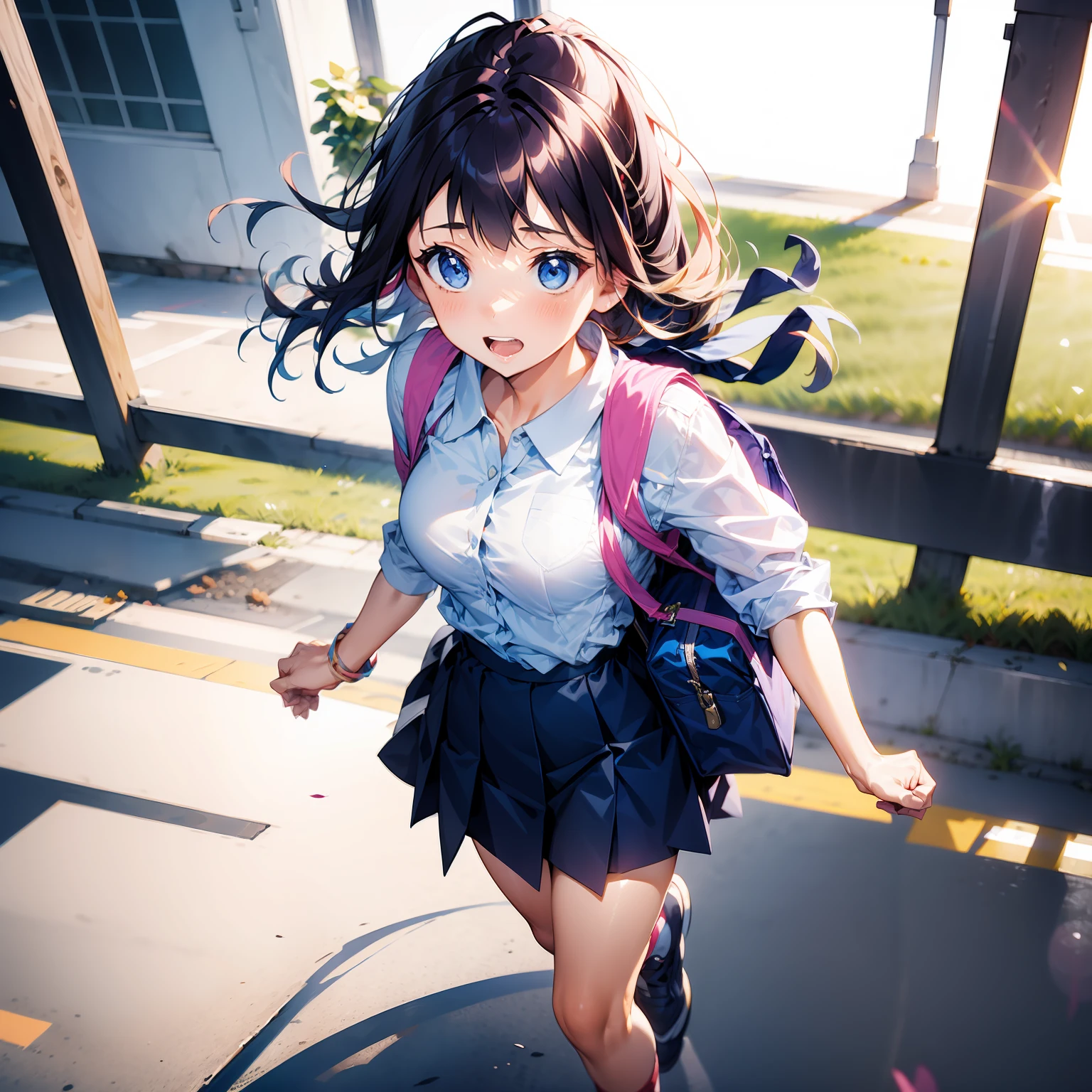 With a hat on，Cute girl with wings on her back，Full body illustration，3d girl painting