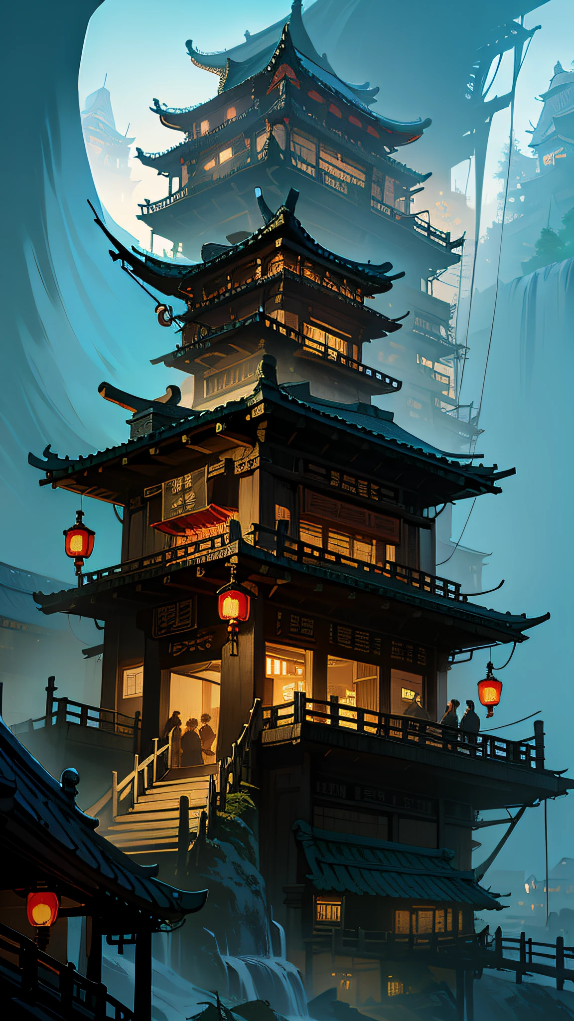extremely detailed, 8k, wallpaper,masterpiece, best quality, ultra-detailed, bilgewater,(chinese architecture) ,