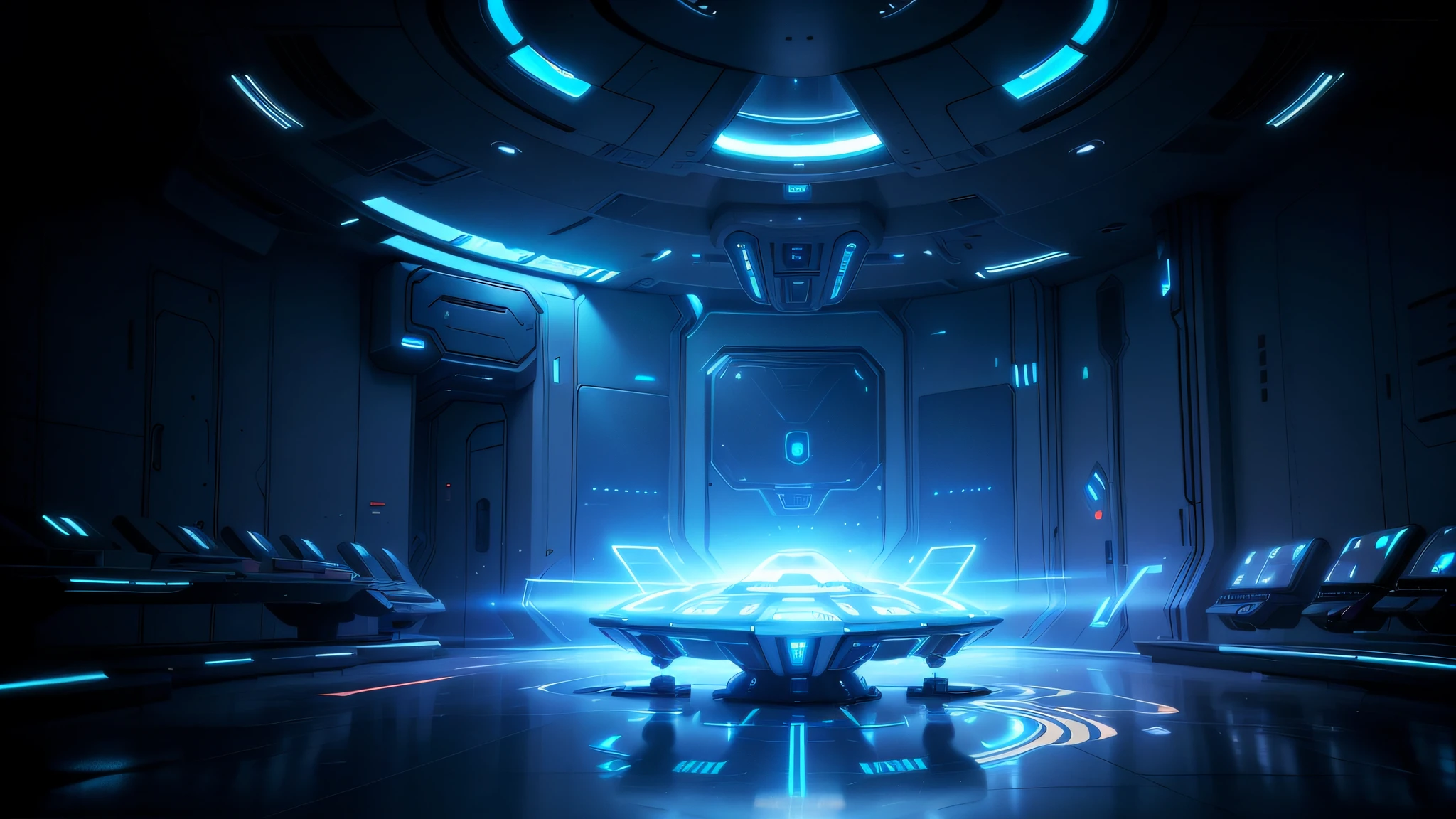 Arradid view of a futuristic spaceship with a futuristic interior, Futuristic setting, futuristic room background, futuristic laboratory, Futuristic room, futuristic space ship interrior, futuristic base, in futuristic laboratory room, futuristic hall, futuristic scientific laboratory, sci - fi interior, Spaceship corridor background, futuristic environment, Futuristic. Game CG, scifi room, sci - fi setting, futuristic interior,(lens flare glow:0.7),particle effect,Ray traching,cinmatic lighting,shallowdepthoffield,Shot on Sony Alpha 1,50mm wide-angle lens,Sharp focus,Motion picture film still,