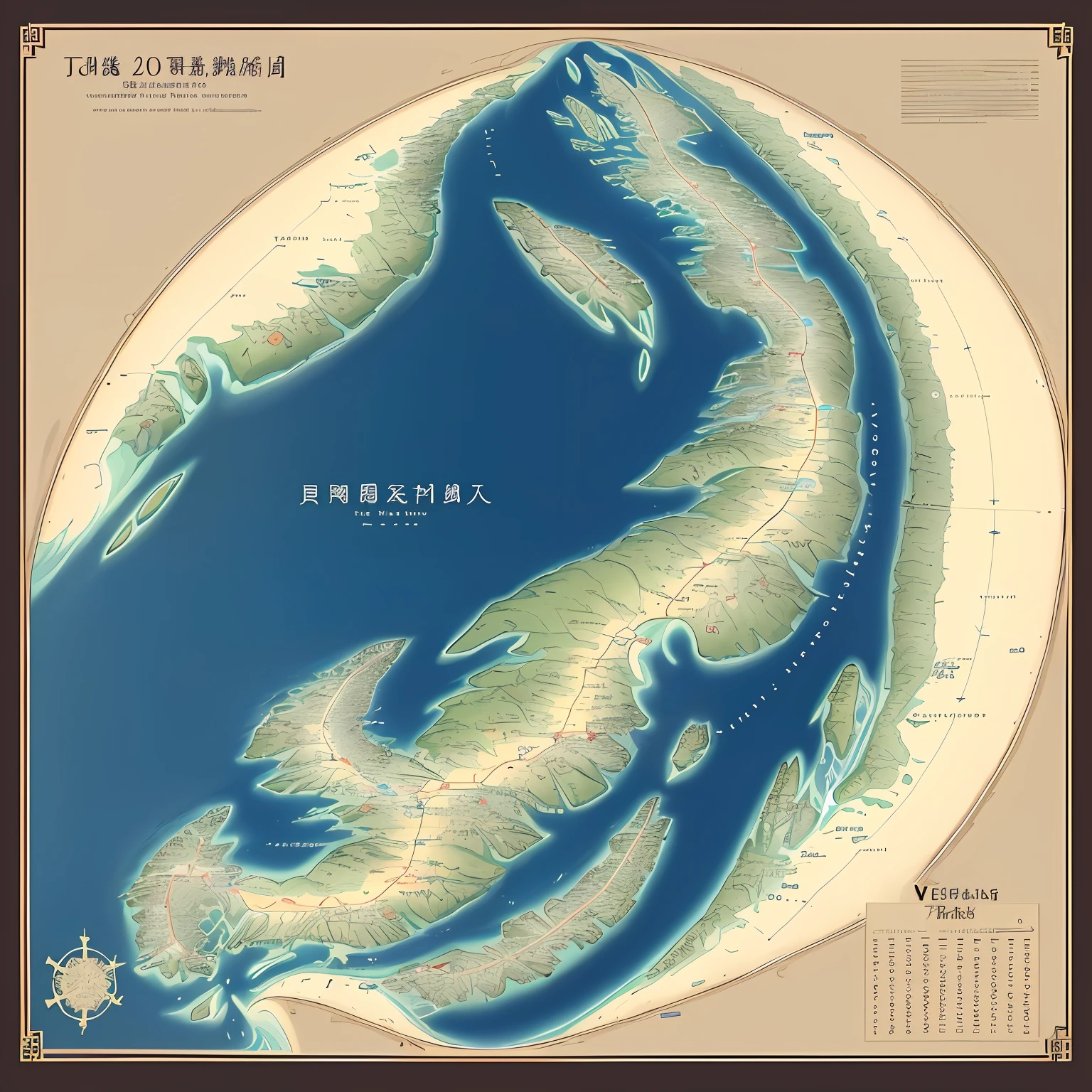 In the map of Taiwan"Land of Miracles、Taiwan"Please write vertically