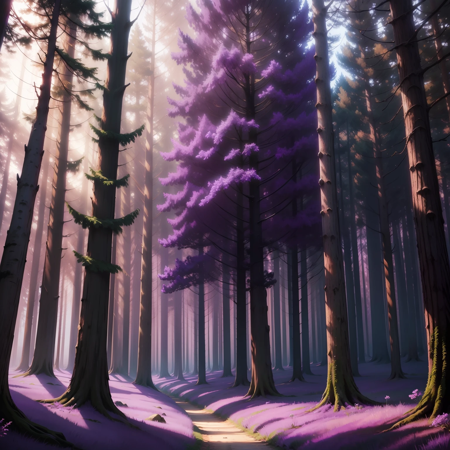 purple forest, magic, wallpaper
