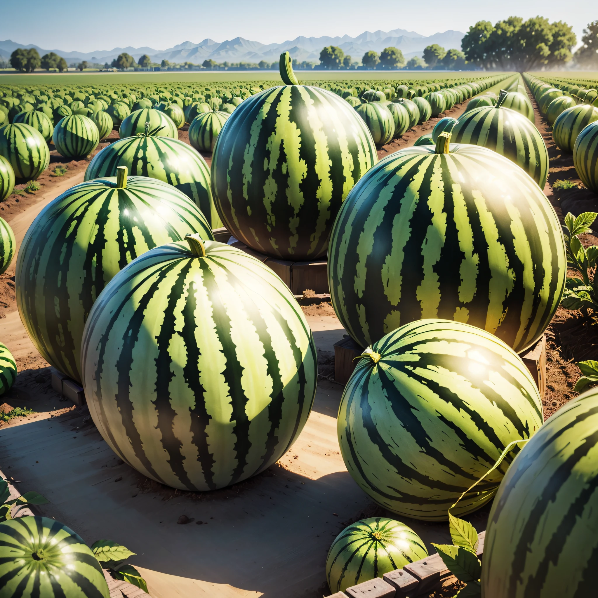 The farmer planted huge watermelons --auto