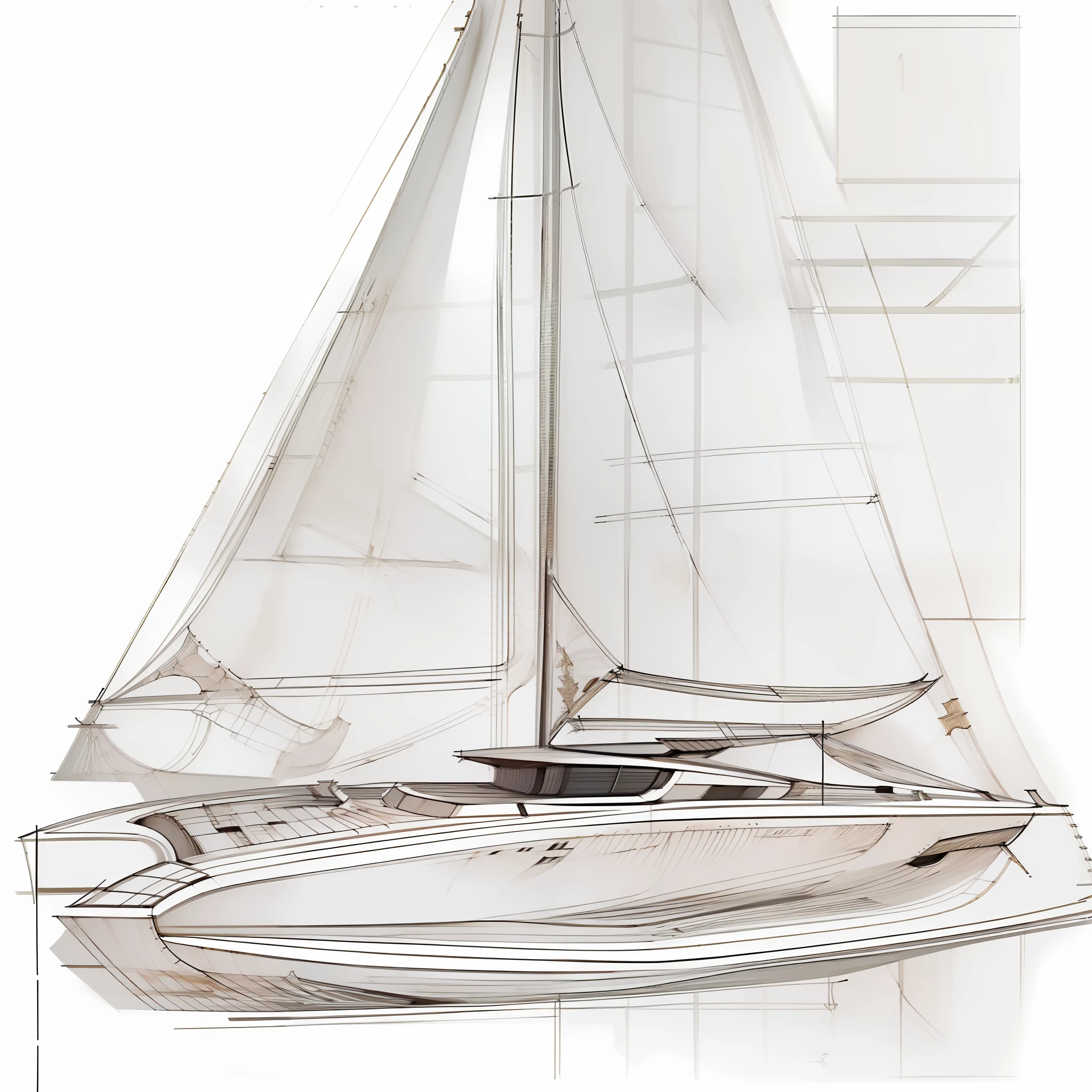 (obra-prima)),(((melhor qualidade)),(folha de design de PROJETADO DE UM BARCO CATAMARAM SPORT, , mesmo BARCO, frente, lado, costas), illustration, ARTE CONCEITUAL 1 BARCO, SKETCH, Drawn in pencil, DESIGN OF PROTOTYPE OF A BOAT ( fundo branco: 1.3)