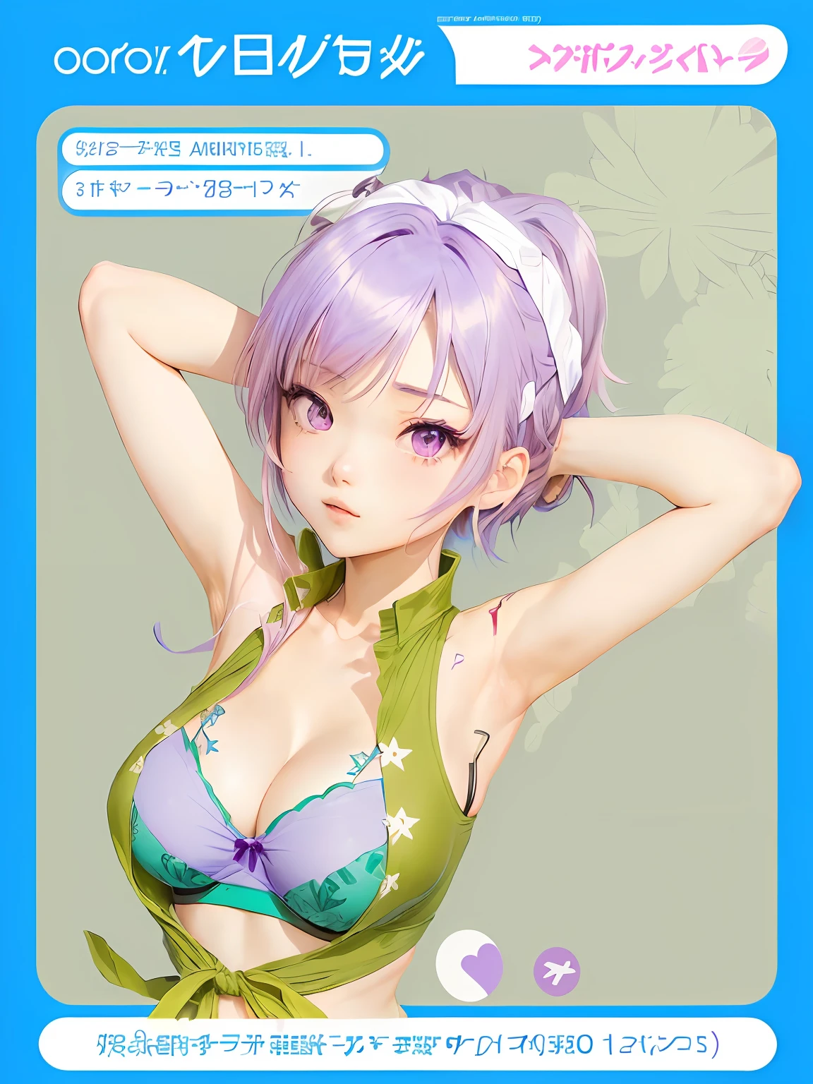 Anime characters with purple hair and bra top, inspired by Rei Kamoi, by Shingei, inspired by INO, rem rezero, Nico Robin, Rei Hiroe, by Kamisaka Sekka, けもの, sayori, at pixiv, she has purple hair, muscular!!, Yayoi Kasuma