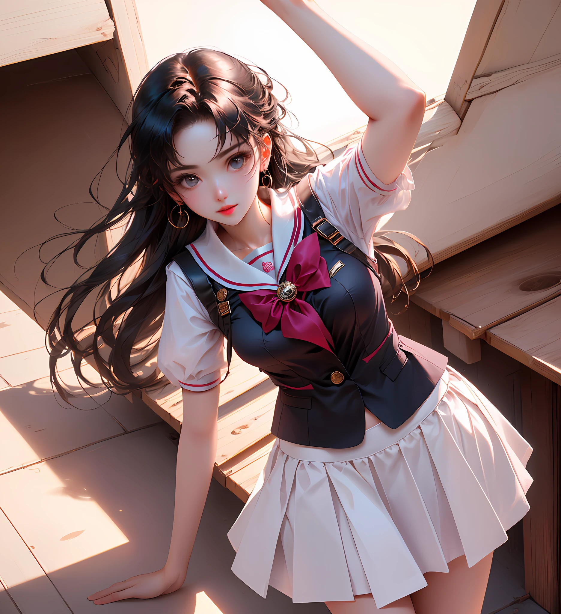 Top image quality、rialistic photo、realphoto、Beautiful face of beautiful woman、Ultra mini skirt、White panty、For women