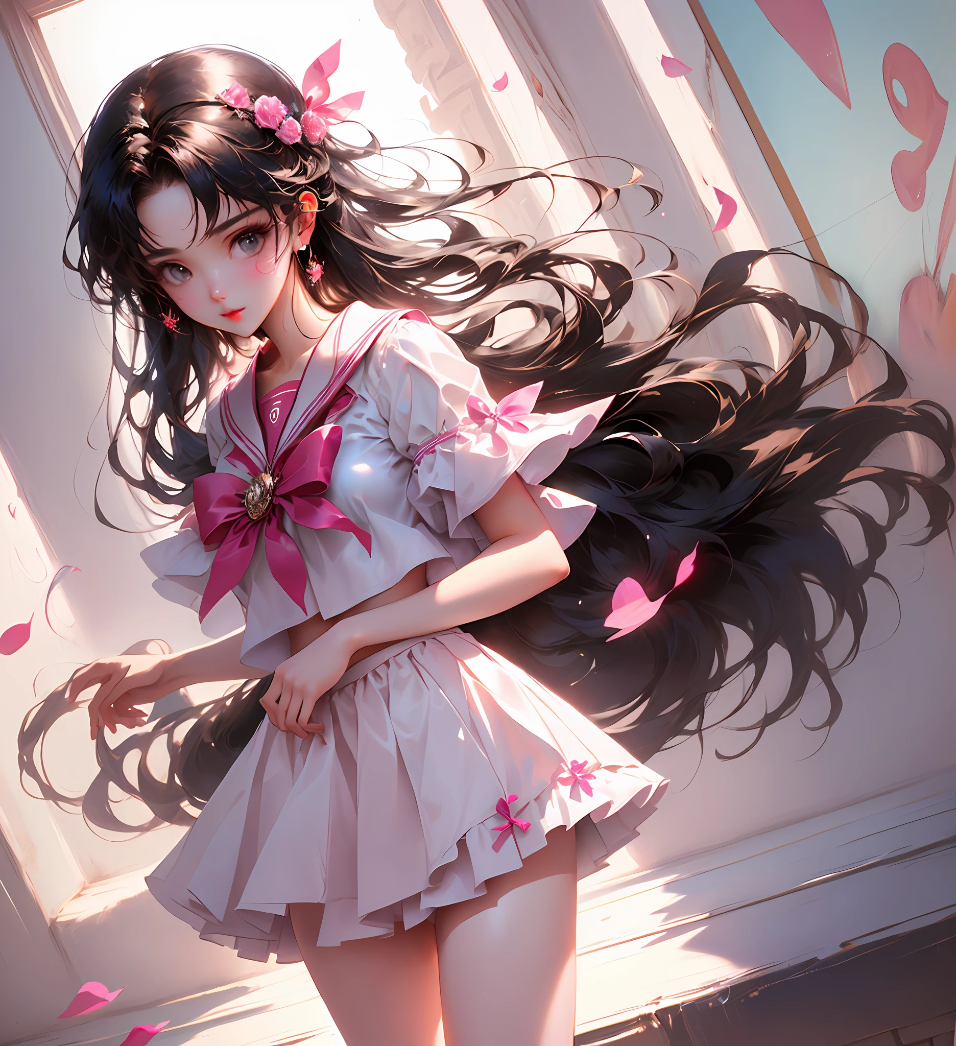 Top image quality、rialistic photo、realphoto、Beautiful face of beautiful woman、Ultra mini skirt、White panty、For women
