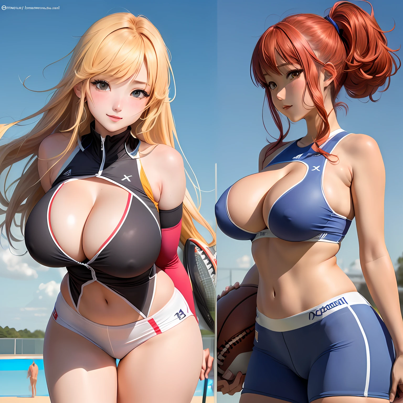 Sports figures,lineworks,Simple,anime big breast
