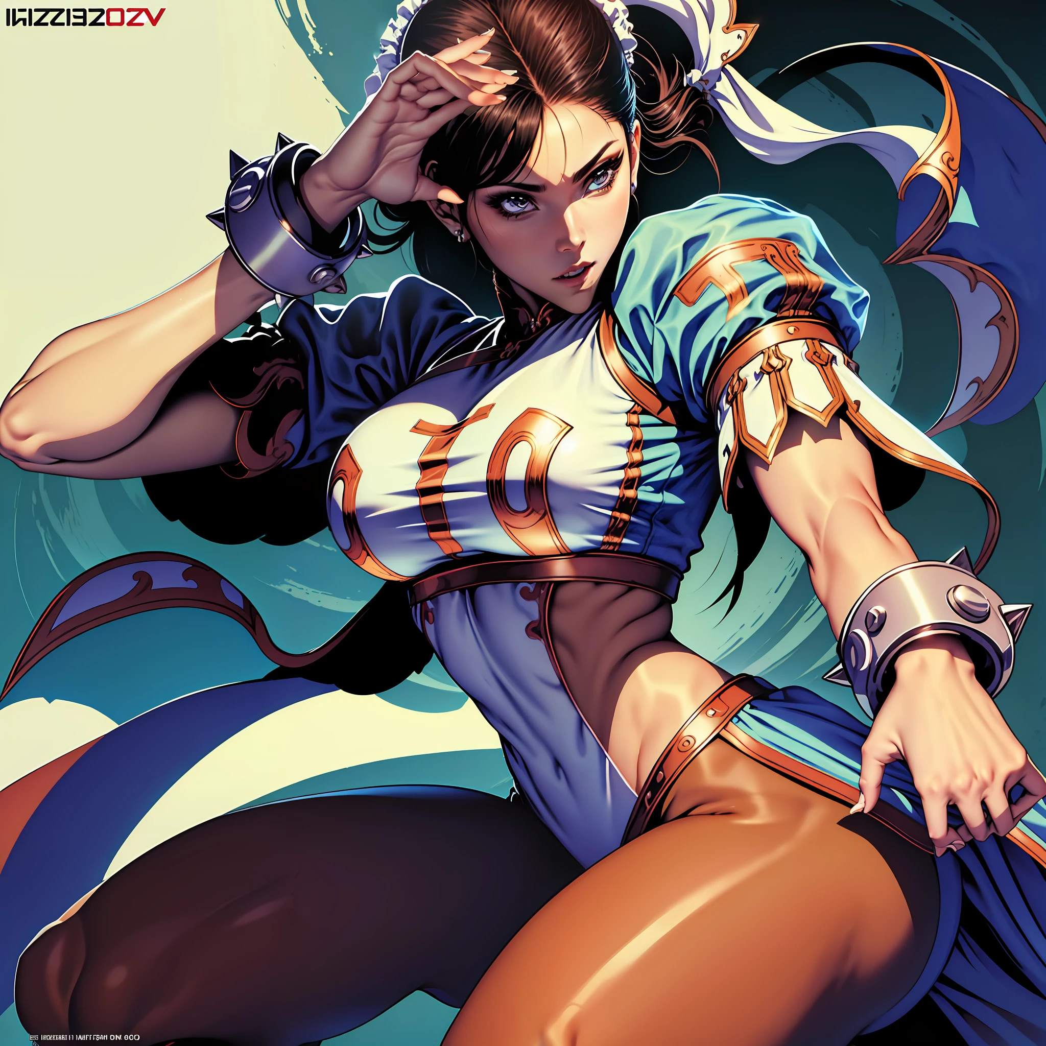 ulzzang -6500-v1.1, (Raw foto:1.2), (Photorealsitic:1.4), a beautiful detailed girl, extremely detailed eye and face, large full breasts、ultra-detailliert, hight resolution, ighly detailed, top-quality, masterpiece, Chemomimi, illustratio, ighly detailed, nffsw, unification, 8k wallpaper, astonishing, finely detail, masterpiece, top-quality, Highly detailed ticker uniform 8K wallpaper, Light on the Face, Cinematographic lighting、Adult Girls、25-years old、((no brassiere))、fighting poses
