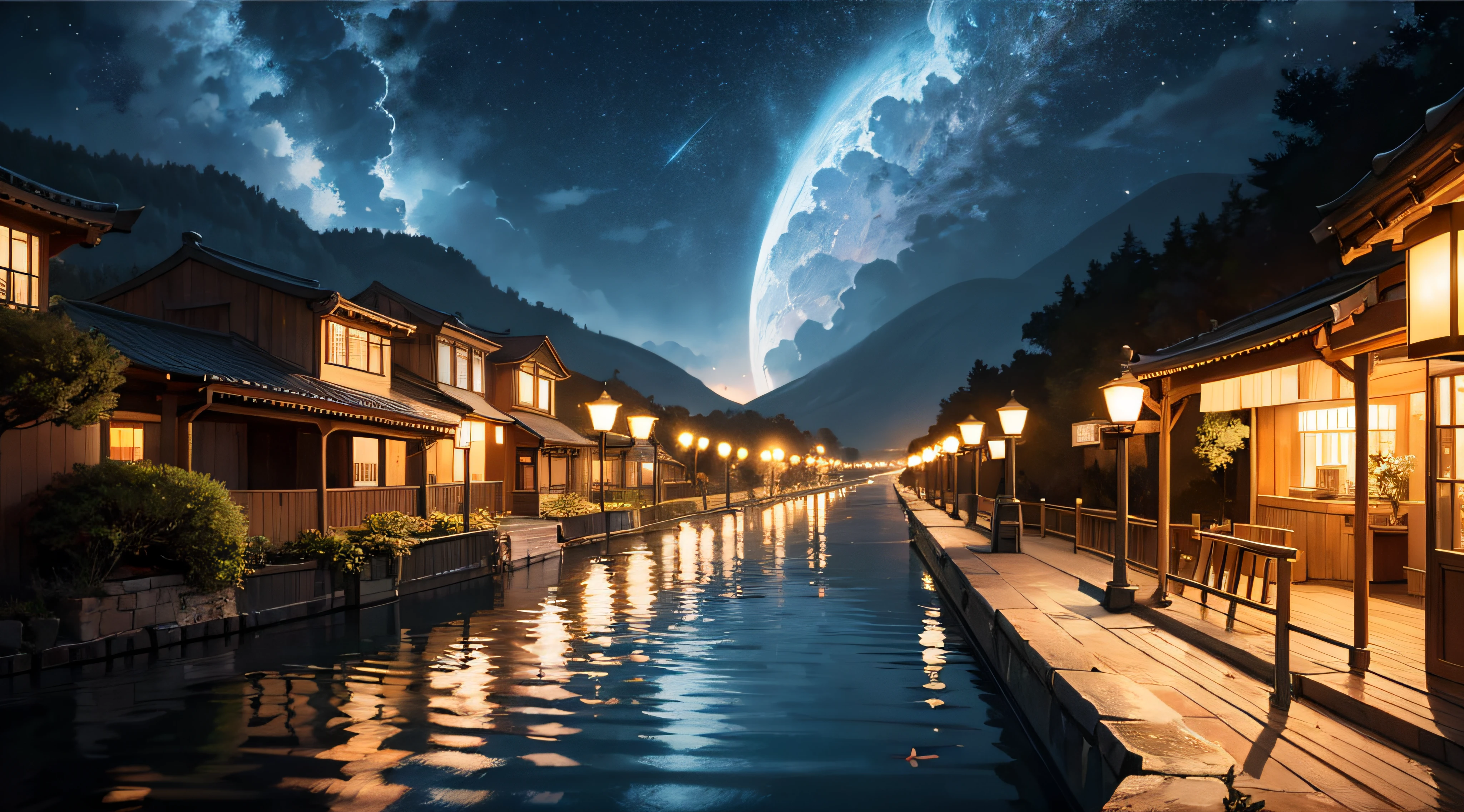 Light is a light。Such as thousands of fish swimming across the river and sea，Countless lanterns slowly rise from the top of the mountain。 . They sparkle in the dark，Shine brightly。Like a floating soul，The most brilliant dreams，Magnificent，Light his path。