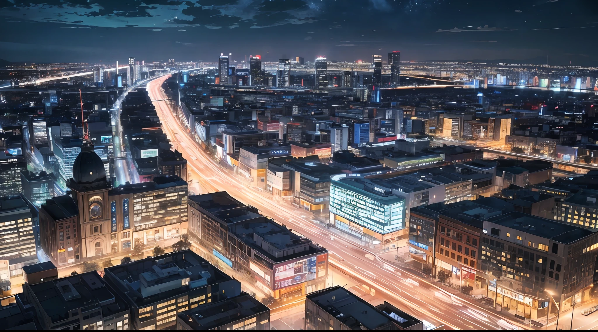 International city,beautiful night scene,bustling,16K --auto
