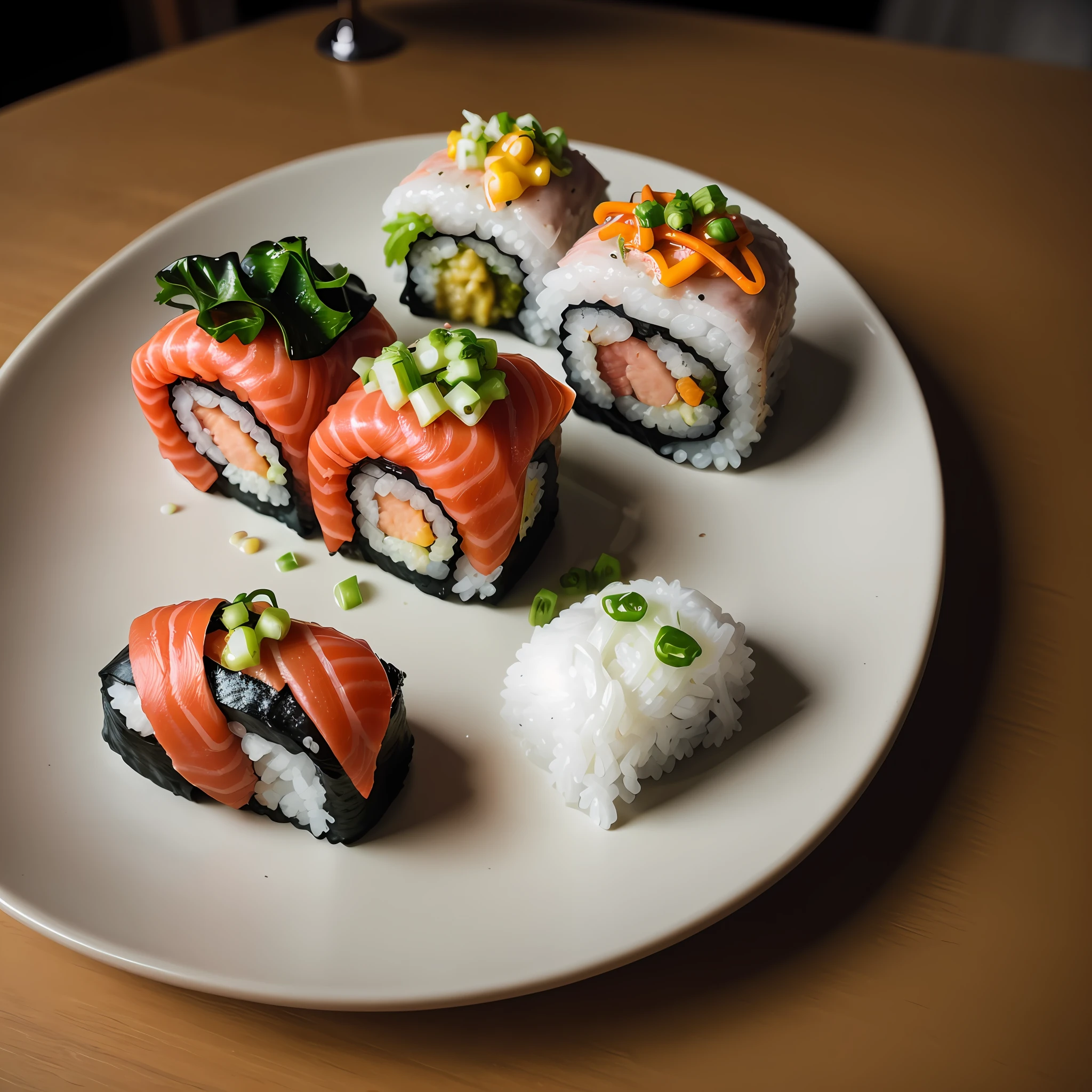 RAW Photo, DSLR BREAK
Sushi, foodphoto BREAK
cinematic lighting, professional colorgraded,