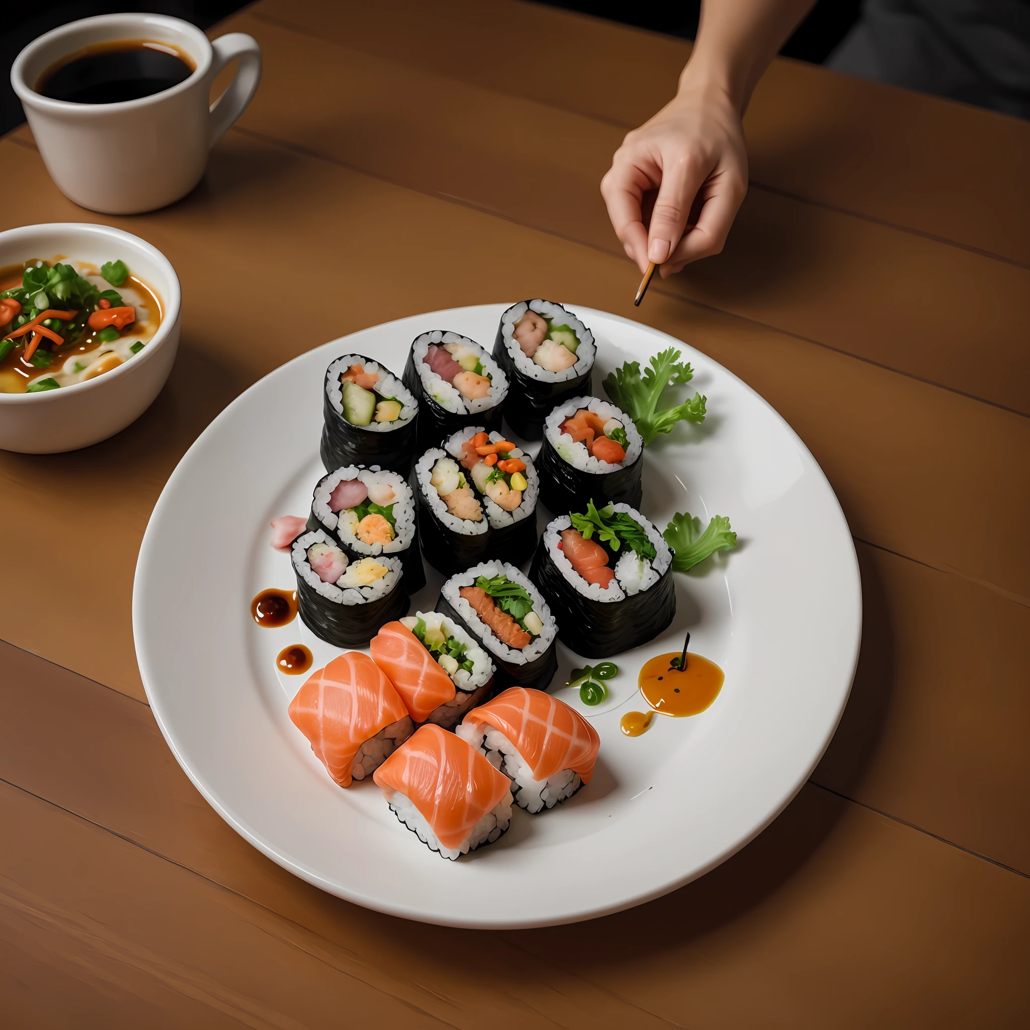 RAW Photo, DSLR BREAK
Sushi, foodphoto BREAK
cinematic lighting, professional colorgraded,