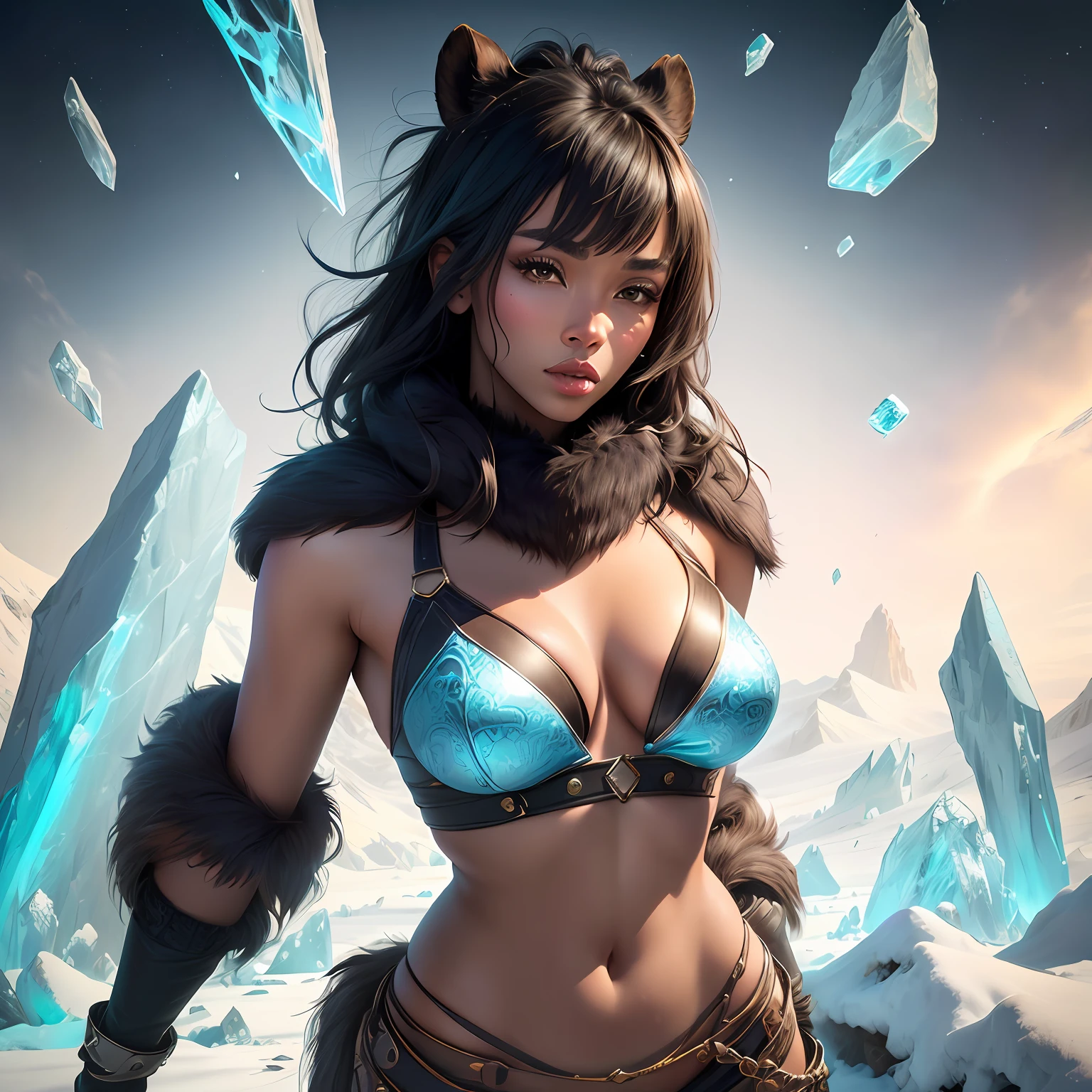 Caucasoid woman in the ice age