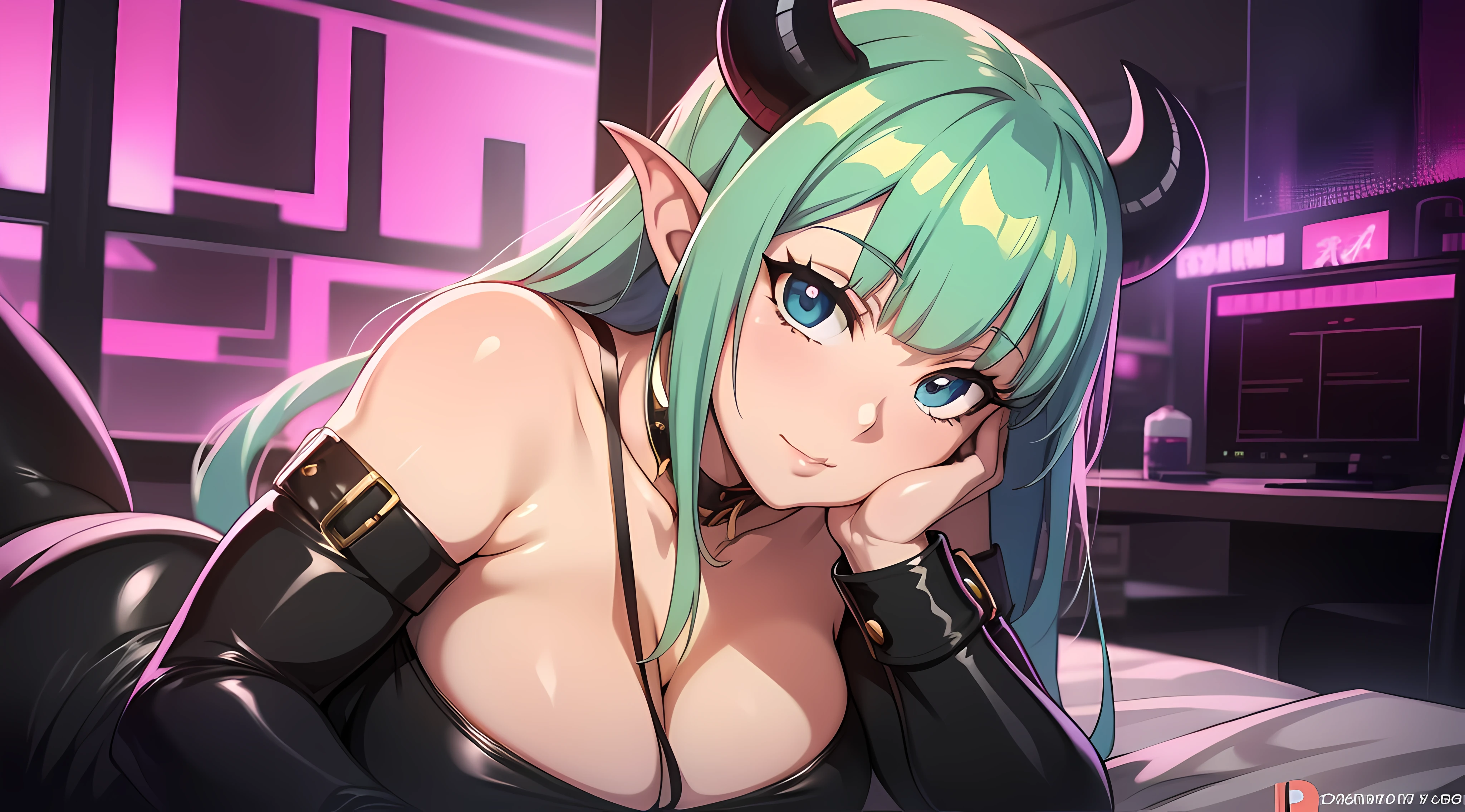 anime - style image of a sexy woman in a black outfit with horns, beautiful succubus, extremely detailed artgerm, seductive anime girl, 8k high quality detailed art, demon anime girl, succubus in tight short dress, trending on artstation pixiv, beautiful elegant demon queen, top rated on pixiv, oppai cyberpunk