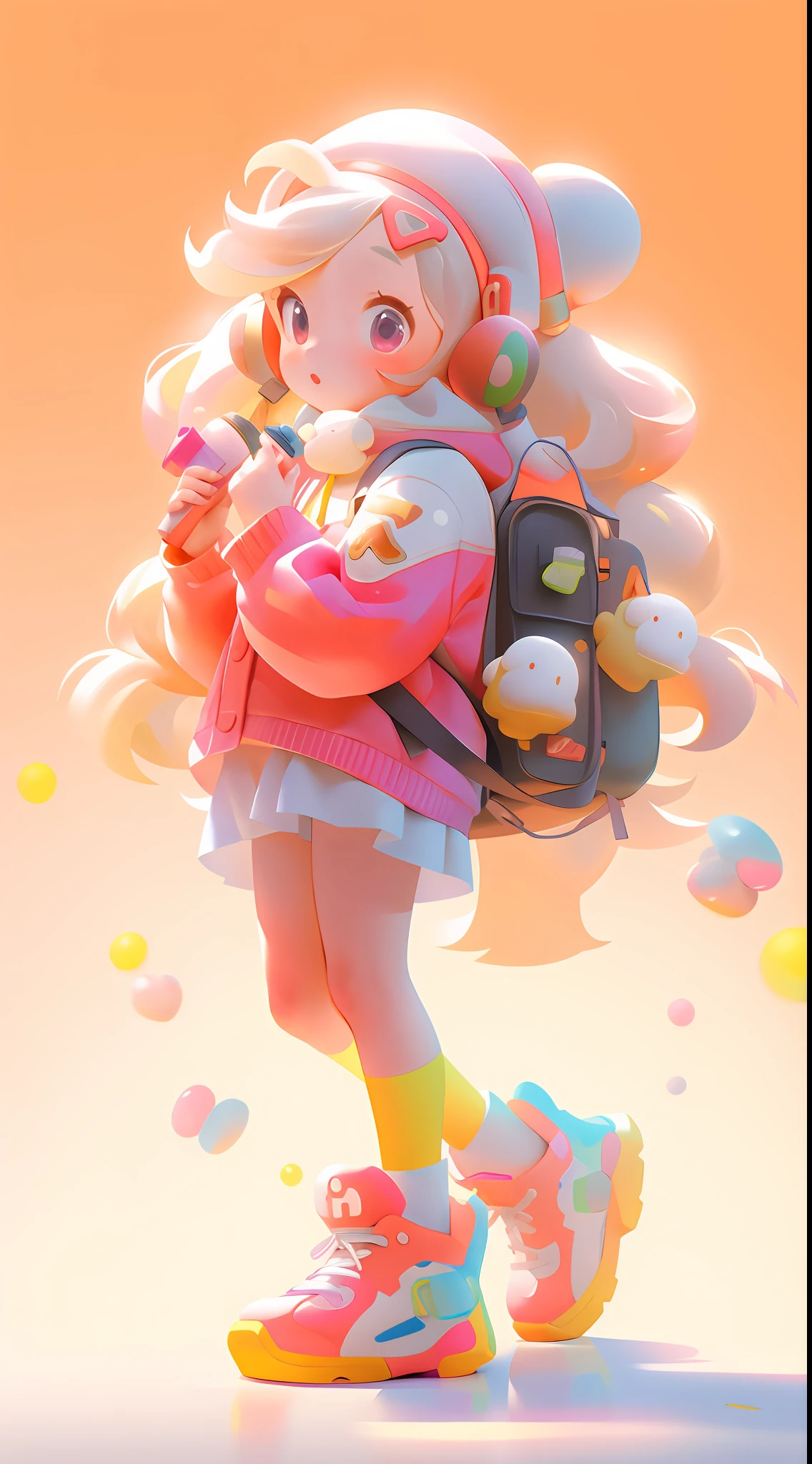 Anime girl with backpack and teddy bear holding teddy bear,lovely art style,Cute detailed digital art,Guviz-style artwork,Soft anime illustration,render of a cute 3d anime girl,anime styled 3d,adorable digital art,atey ghailan 8 k,author:yanjun cheng,lovely digital painting,Lovely 3D rendering