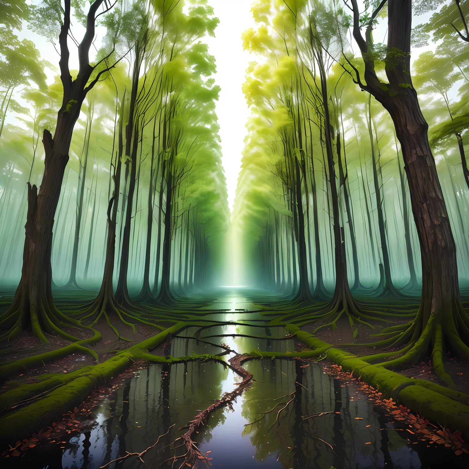 Dead vines,old trees,Woat,xiaocj,flowingwater,family,photorealestic,ultraclear。