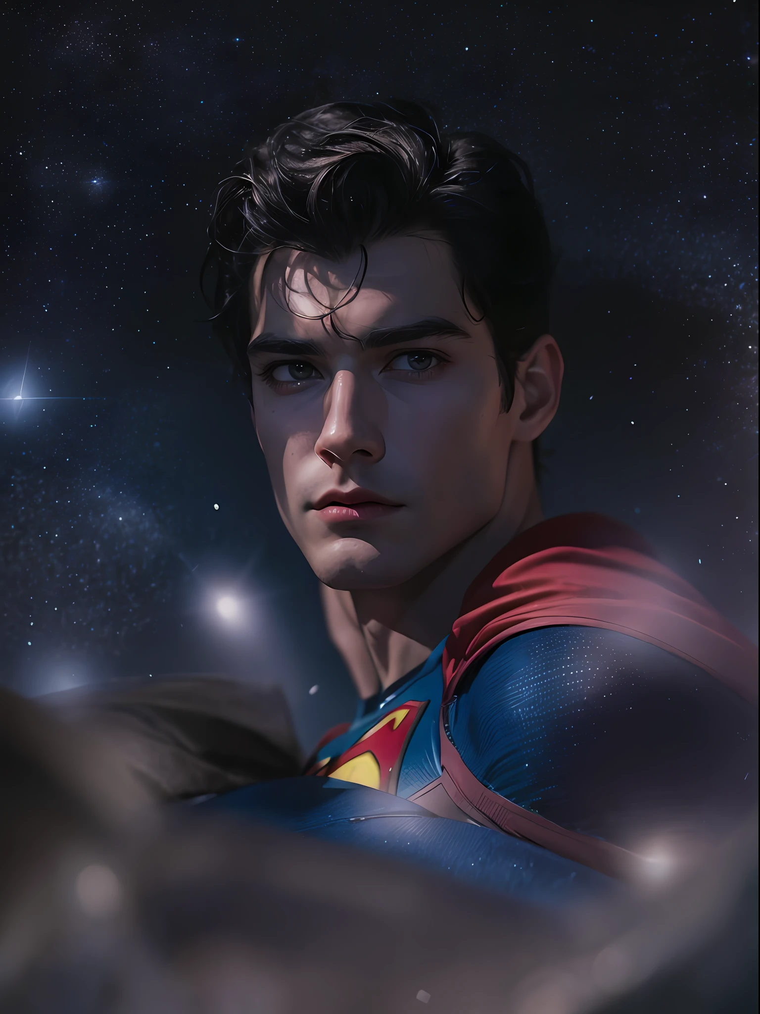 Superman Sean O'Pry, cinemactic, hiper-realista, fotografia, pele detalhada, HDR, Cinematography, noite