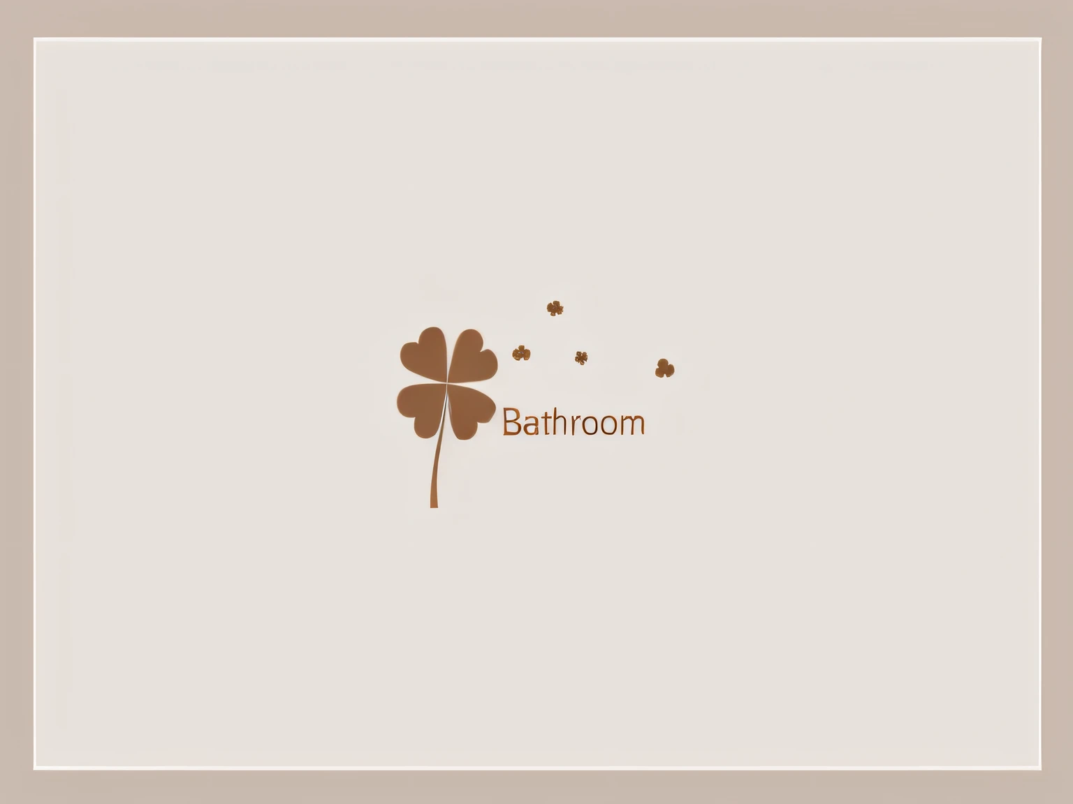 Close up of four-leaf clover on white background, 浴室, Girl in the bathroom, in bathroom, premium bathroom design, Clover, Wang Chen, minimalist logo vector art, clean minimalist design, ƒ / 8, ƒ/8, retro 1 9 0 0, Retro, Grandma, Simple LOGO, Bath, 5 d, 5D
