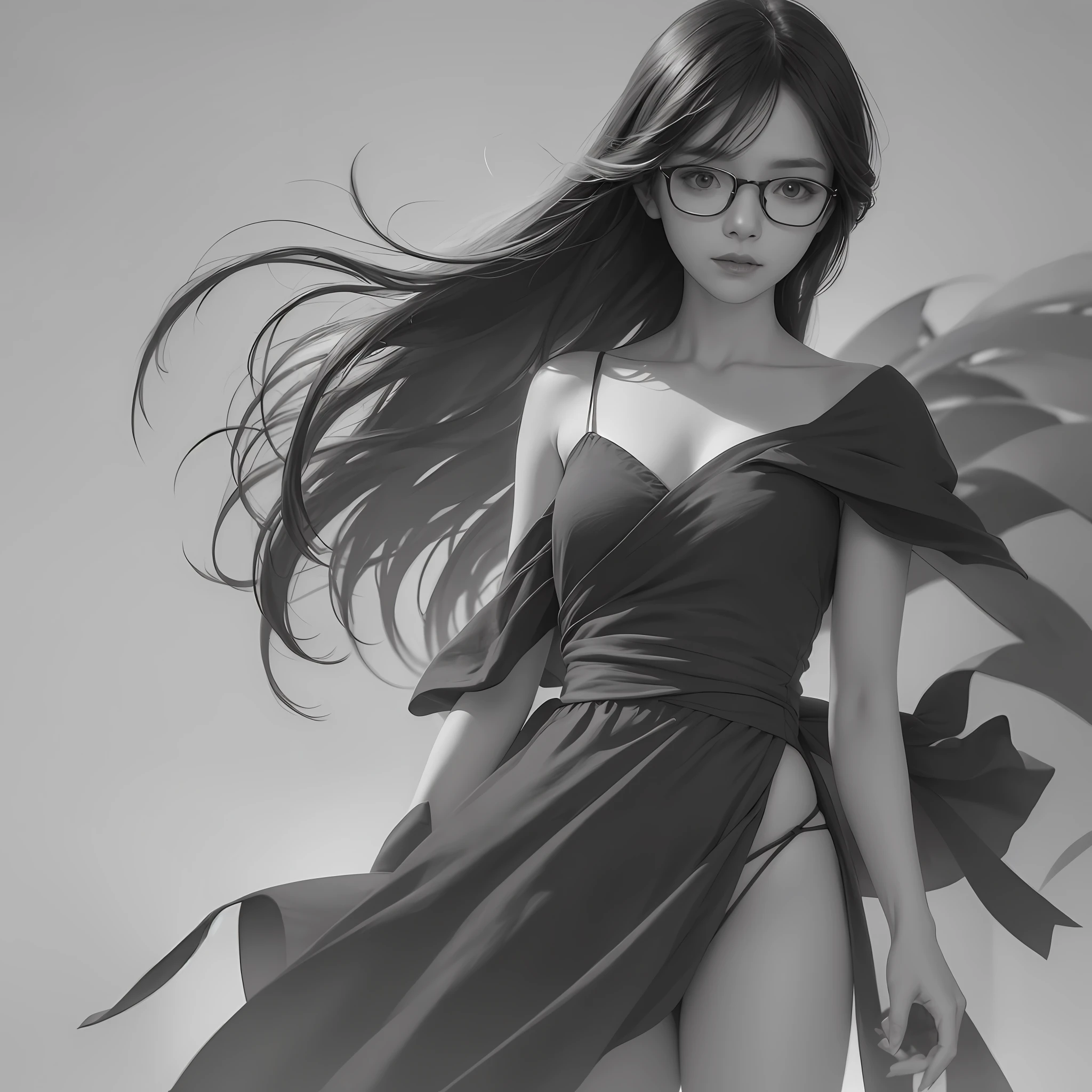 quality:k hd/4K/8K
Painting style:Sketch style/Fresh and elegant/montage/Graphite wind
26-year-old female,wears glasses,Thin,Black and white