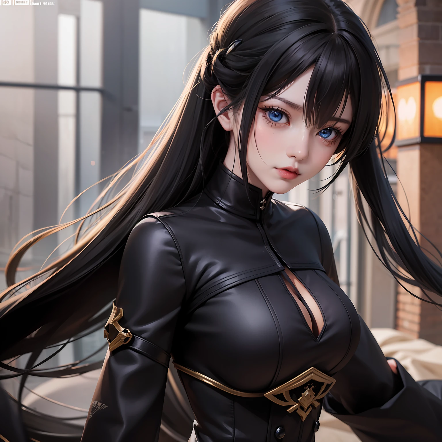 Anime girl in black ringer suit with blue eyes and black hair, Seductive Anime Girl, Smooth Anime CG Art, Fine details. girls' frontline, photorealistic anime girl render, render of april, from girls frontline, render of a cute 3d anime girl, beautiful alluring anime woman, anime moe art style, She has a Spider-Man cosplay, very detailed Artgerm, azur lane style