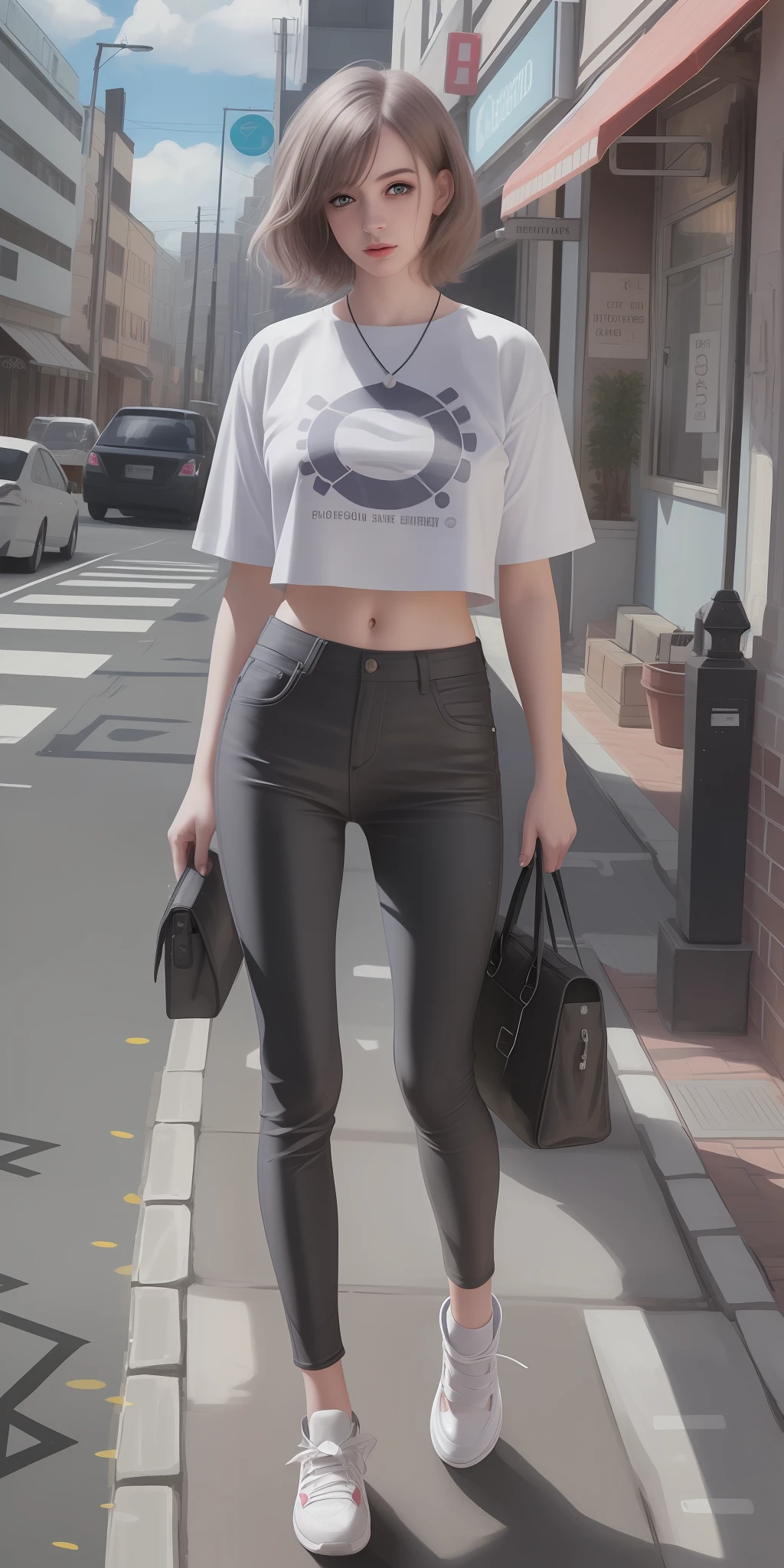 1girl, realistic, best quality, high resolution, highly detailed, big brestes, short hair, realistic lighting,
