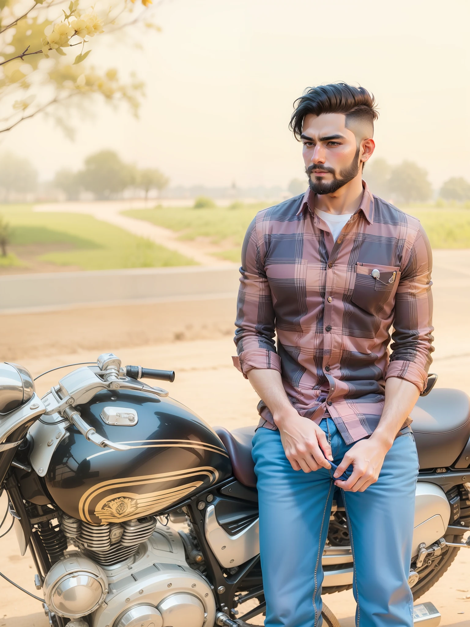 Ai change background nobeard king style handsome cloth change cute desi