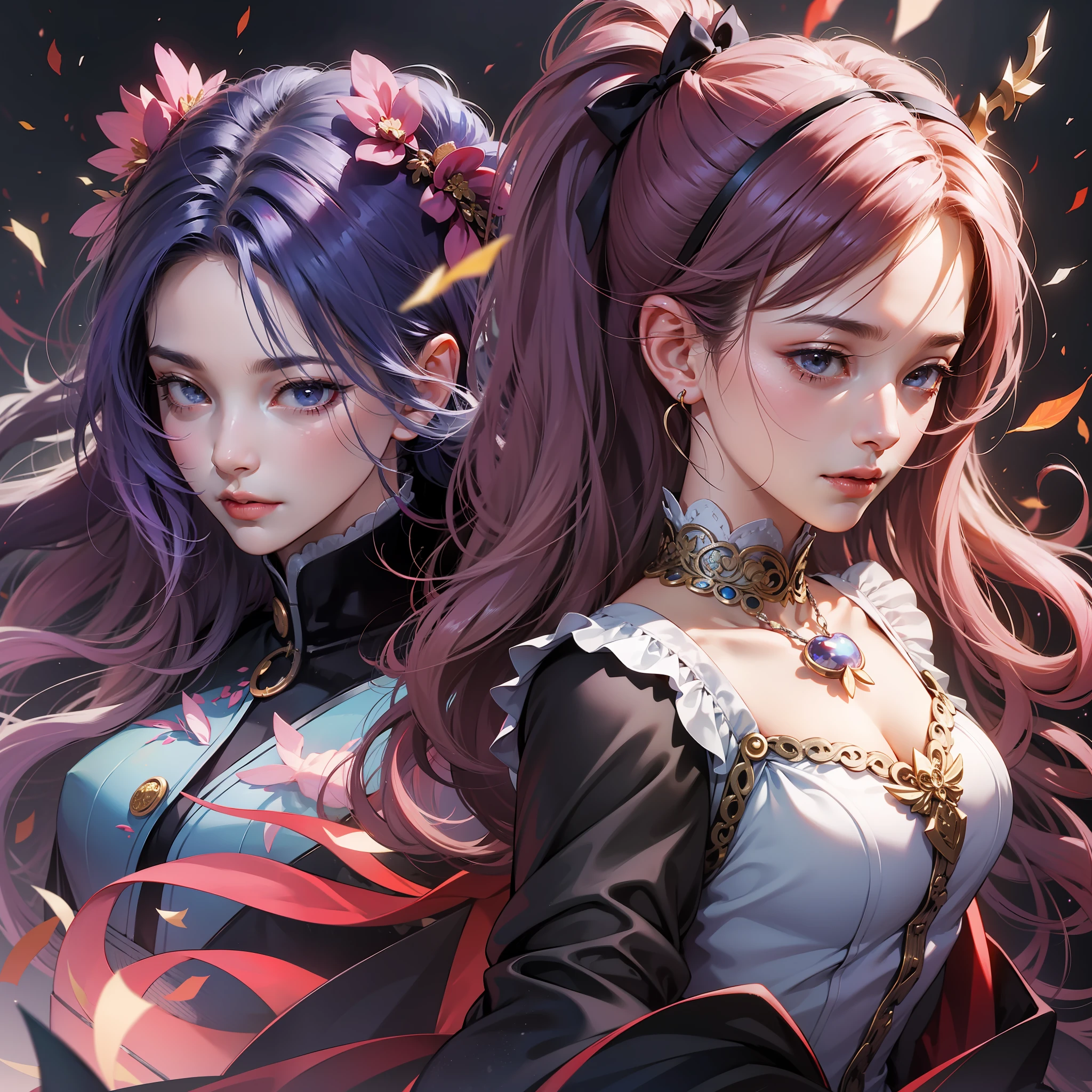 masuter piece、Fallen Woman、Former magical girl、30-years old、The villain who corrupted her into evil stands behind her、