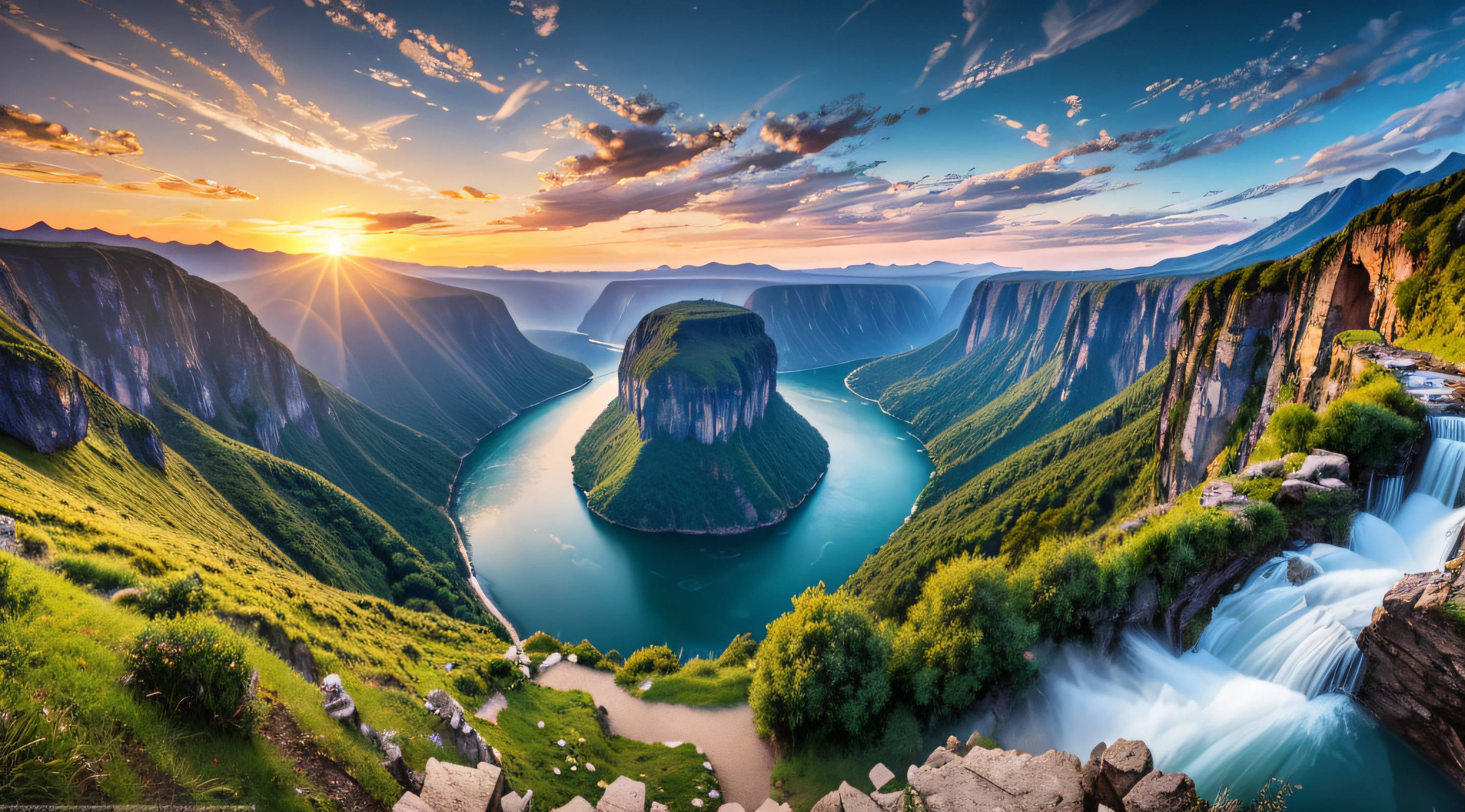 tmasterpiece,Ultimate quality,CG unity 8k wallpaper,Guilin landscape,Super delicate,Beautiful skies and clouds,Rich natural scenery,sheer cliffs,Lakes and rivers,Waterfall flying water,Aoyama is beautiful,Nowhere to be seen,Excellent view,A long-won photo contest,scenecy,photography of,Ultra photo realsisim,Background bokeh,The depth of field is full,HDR high dynamics,True restore,iintricate,Attention to detail,Dramatic,The perfect presentation of Midjourney's artistic style
