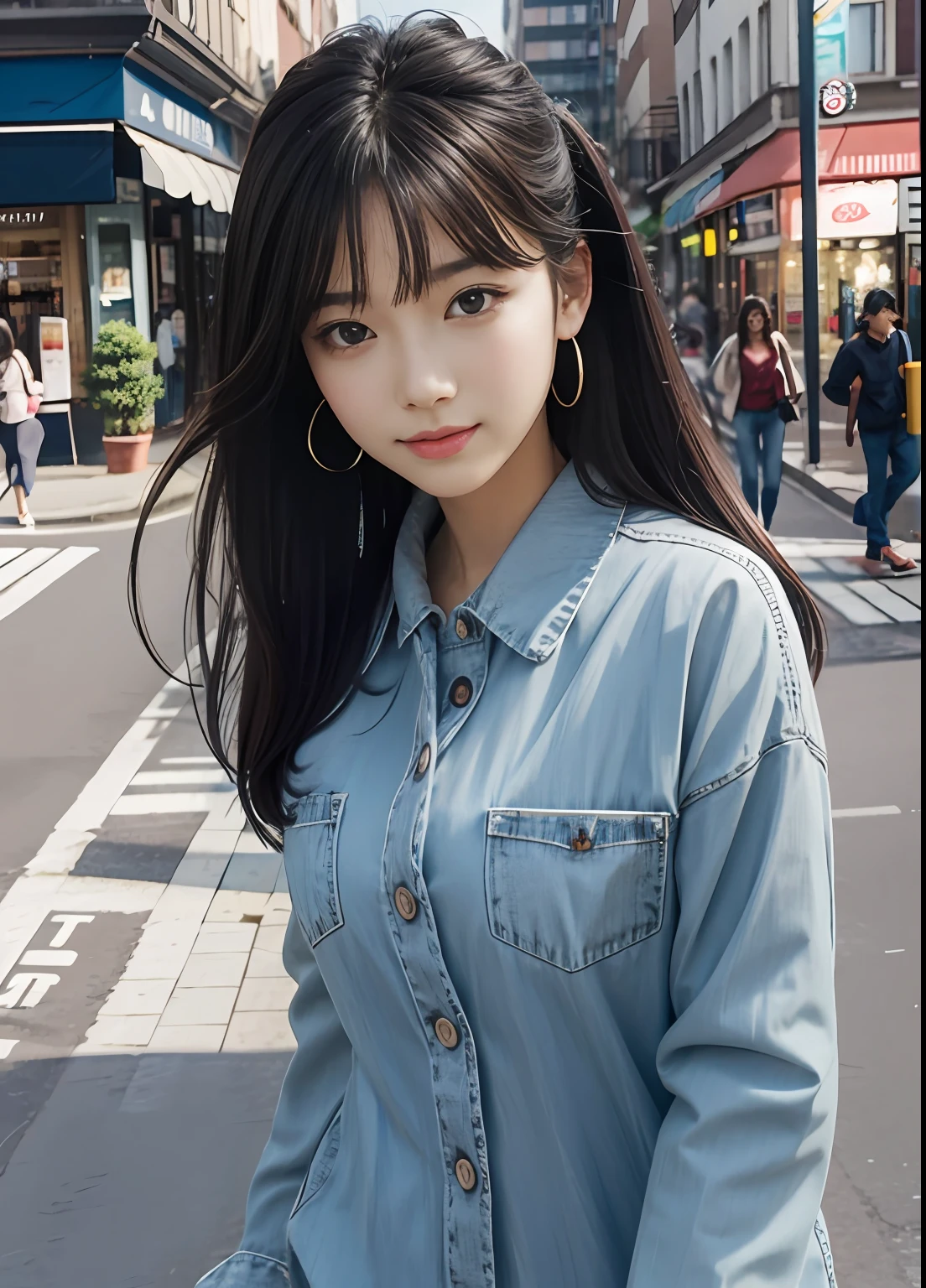 (best-quality:0.8),
(best-quality:0.8), perfect anime illustration, extreme closeup portrait of a pretty woman walking through the city