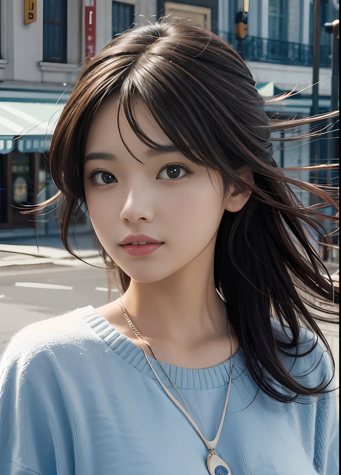 (best-quality:0.8),
(best-quality:0.8), perfect anime illustration, extreme closeup portrait of a pretty woman walking through the city