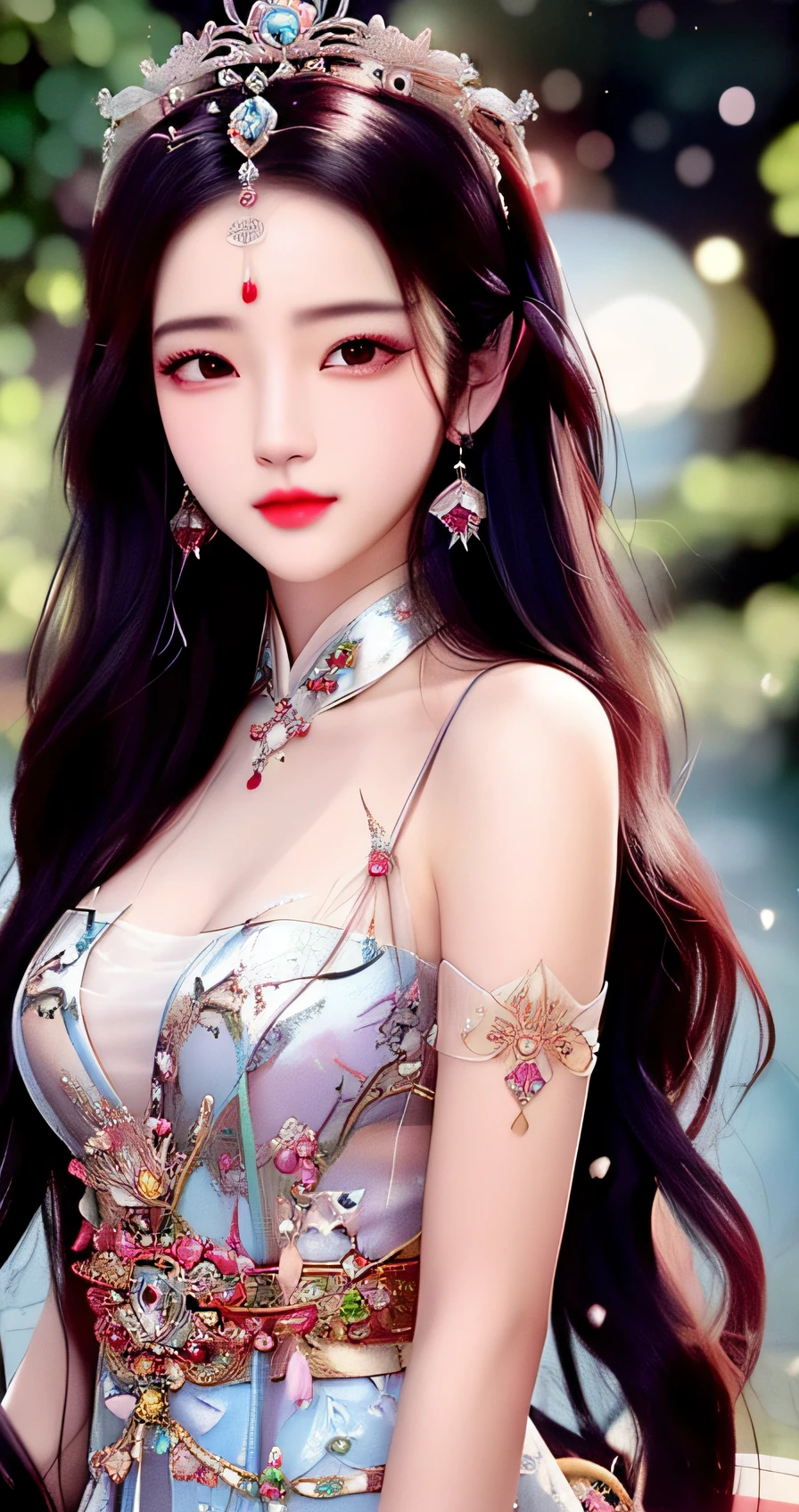 a close up of a woman with a long hair wearing a dress, ((a beautiful fantasy empress)), gorgeous chinese models, beautiful Korean women, a beautiful fantasy empress, Gorgeous young Korean woman, Beautiful goddess, Beautiful Asian girl, Beautiful young Korean woman, Aesthetic!!!!!! female elf, attractive and beautiful, Chinese girl, ruan jia beautiful!, Stunning beautiful, Very beautiful girl