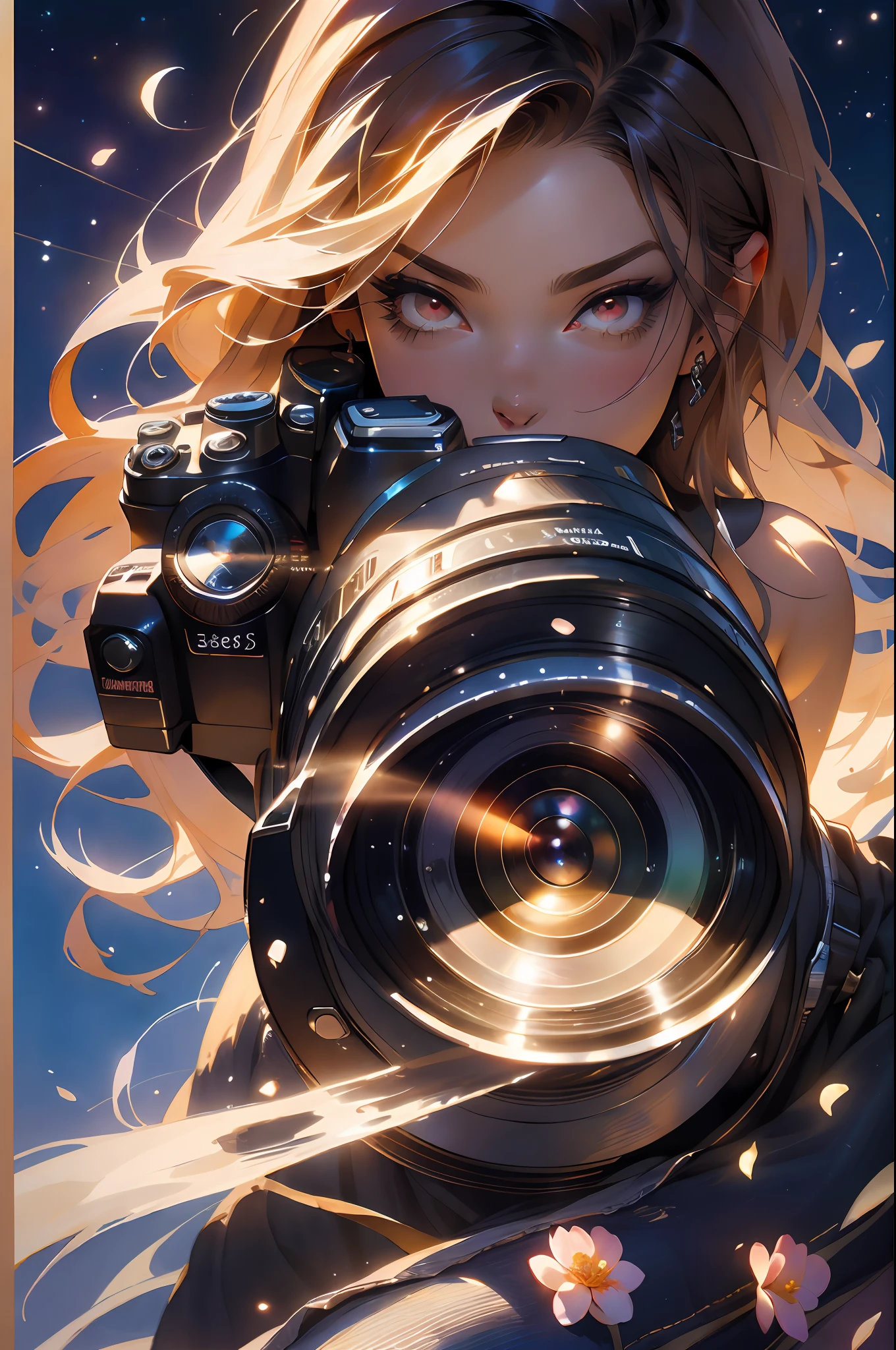 (Canon EOS 5D Marca IV:1.2), (obra-prima: 1.2), (melhor qualidade: 1.2), (altamente detalhado: 1.3), (detalhe intrincado), (capturando cada detalhe requintado:1.2), alta resolução, best illustration, perfect lighting, 4k, olhos perfeitos, rosto perfeito, perfect lighting, (high resolution, fotorrealista:1.4), (((corpo inteiro))), (master part, high resolution, fotorrealista:1.4), (Serena Noite Estrelada:1.2), (menina com cabelo longo:1.2) Looking Up The Sky, deitado em um (gramado baixo:1.1), (mar de flores coloridas:1.2) Cercando-a, Creating a (magical ambiance:1.2), (camera capturing the scene:1.2), (Focus on the starry sky:1.2), (lua grande brilhante:1.2), (Cometa brilhante:1.2) Cutting the sky, deixando um (trilha luminosa:1.2) em seu rastro, (pura beleza e charme:1.2) symbolizing the connection between the girl and the universe around her, (Capturing the essence of celestial wonder:1.1).STYLE JKenneth Rocafort ::2.9 (masterpiece:1.2, best quality), (finely detailed beautiful eyes: 1.2), ((1girl Kelly Brook very beautiful woman BIG BREAST )), ((solo)), (red eyes:1.4), (finely detailed eyes and detailed face:1.3),), (with jeans and a white t-shirt or dress:1.3), (beautiful and clear background:1.2), (extremely detailed CG, ultra-detailed, best shadow:1.1), ((depth of field)), ((watercolor)), large breasts, bare shoulders, flowers and petals, beautiful concept illustration , (white background:0.5), (illustration :1.1), (extremely fine and beautiful:1.1), (perfect details:1.1) experience