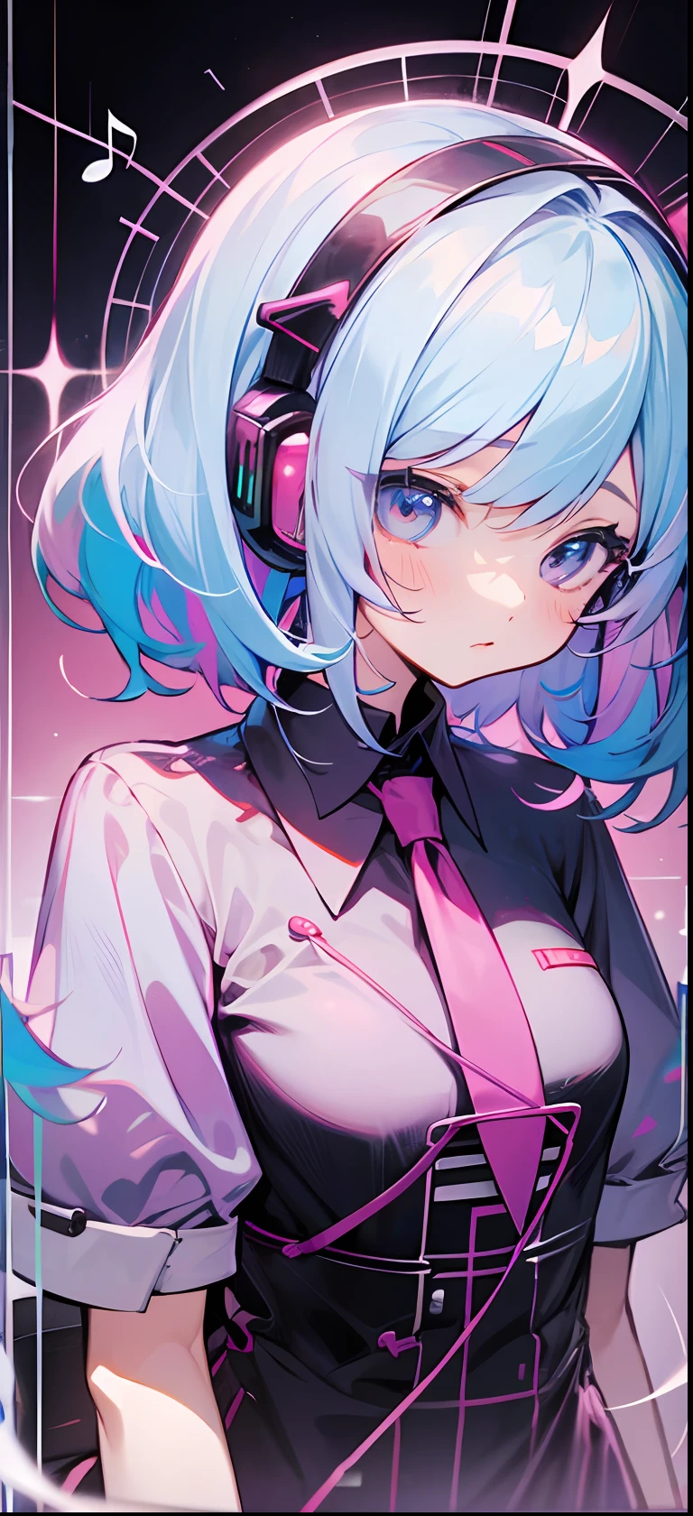 VOCALOID、One girl、colourful hair、PastelColors、dome、cute little、Music Background