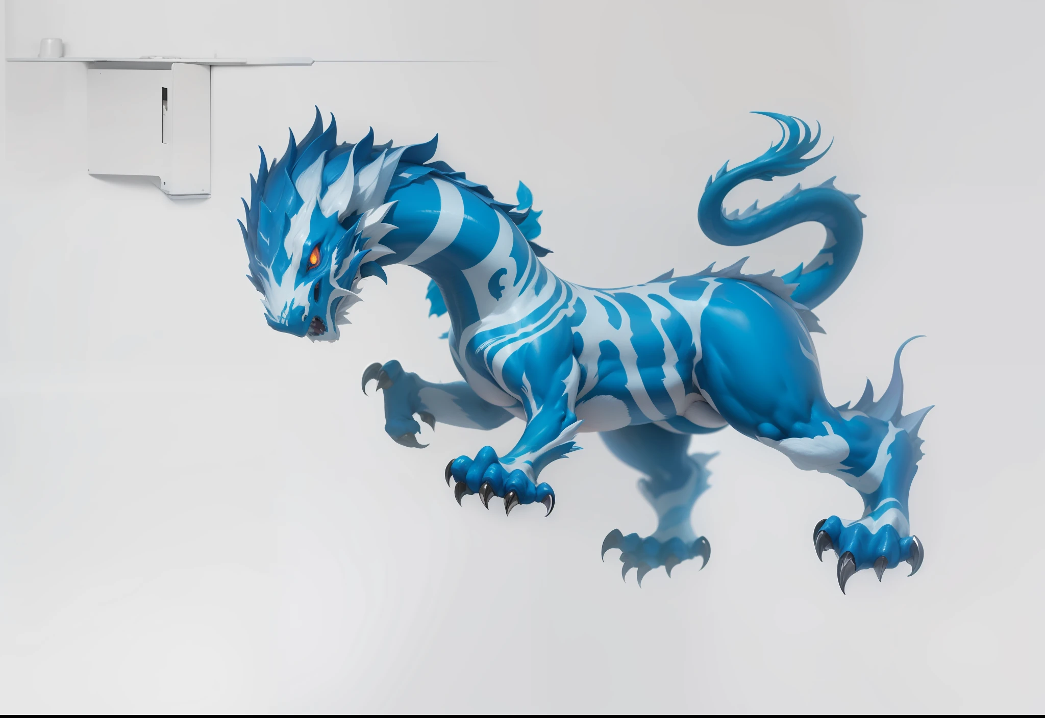 (master-piece), beste-Qualit, good anatomy, Blue Dragon Blue. It's an iceberg on the back.