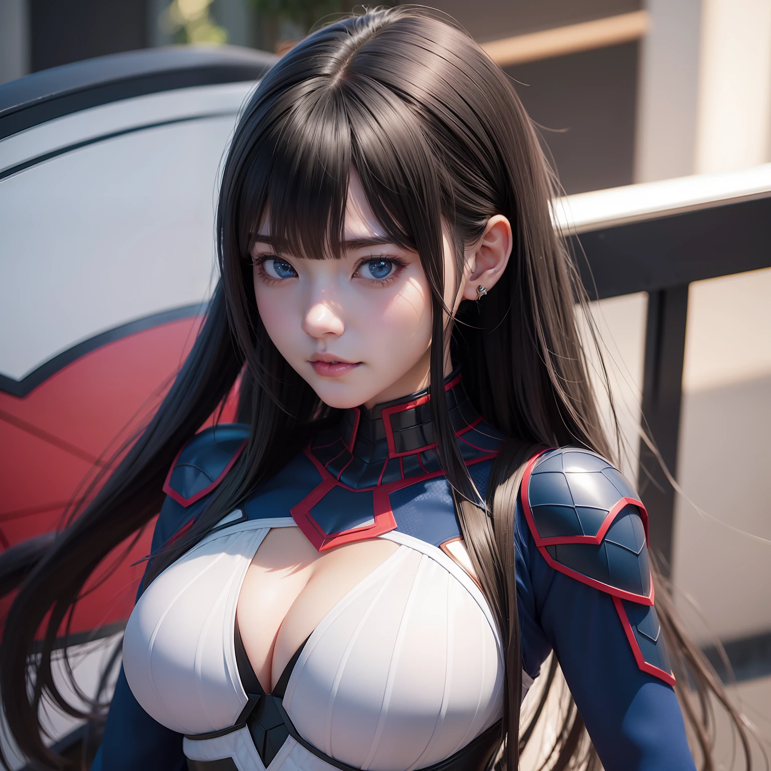 Anime girl in a spider-man suit with blue eyes and black hair, Seductive Anime Girl, Smooth Anime CG Art, Fine details. girls' frontline, photorealistic anime girl render, render of april, from girls frontline, render of a cute 3d anime girl, beautiful alluring anime woman, anime moe art style, She has a Spider-Man cosplay, very detailed Artgerm, azur lane style