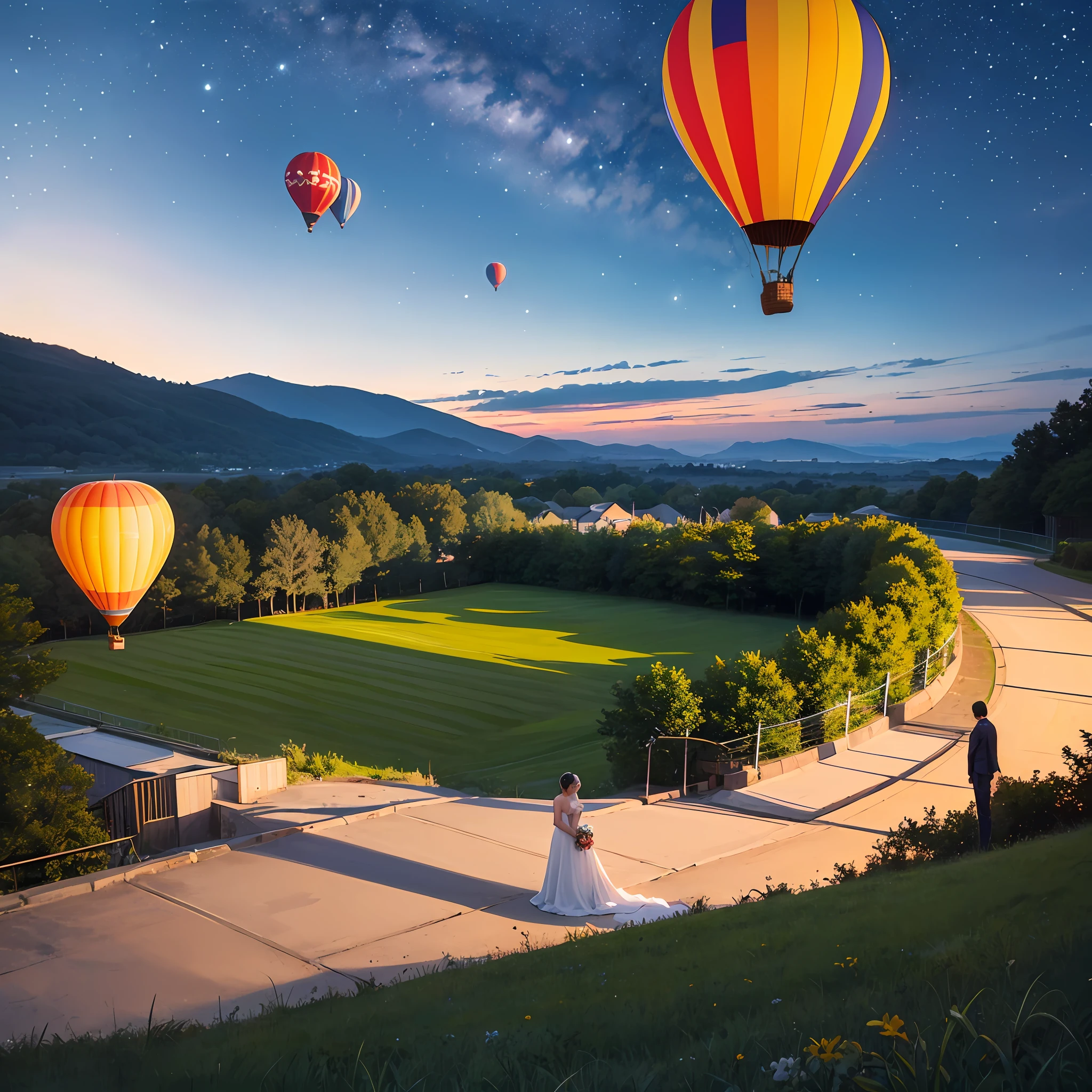 miltary ，lawns，hot air balloon，starrysky，Weddings --auto