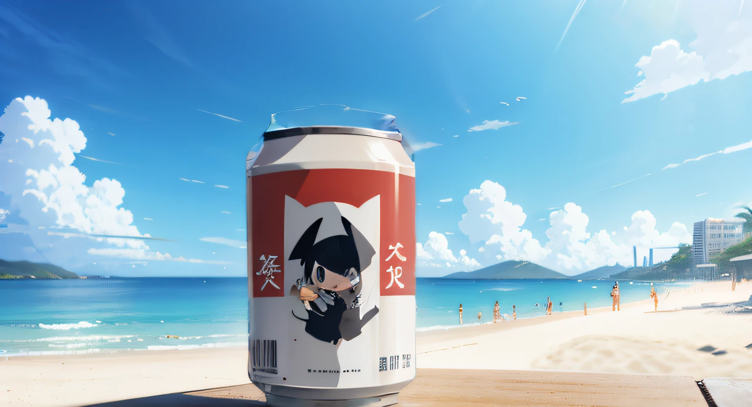 drink can, plain, make it plain, anime art, black outline, anime art style, no logo, no graphic, no characte, plain only, plain color, can only