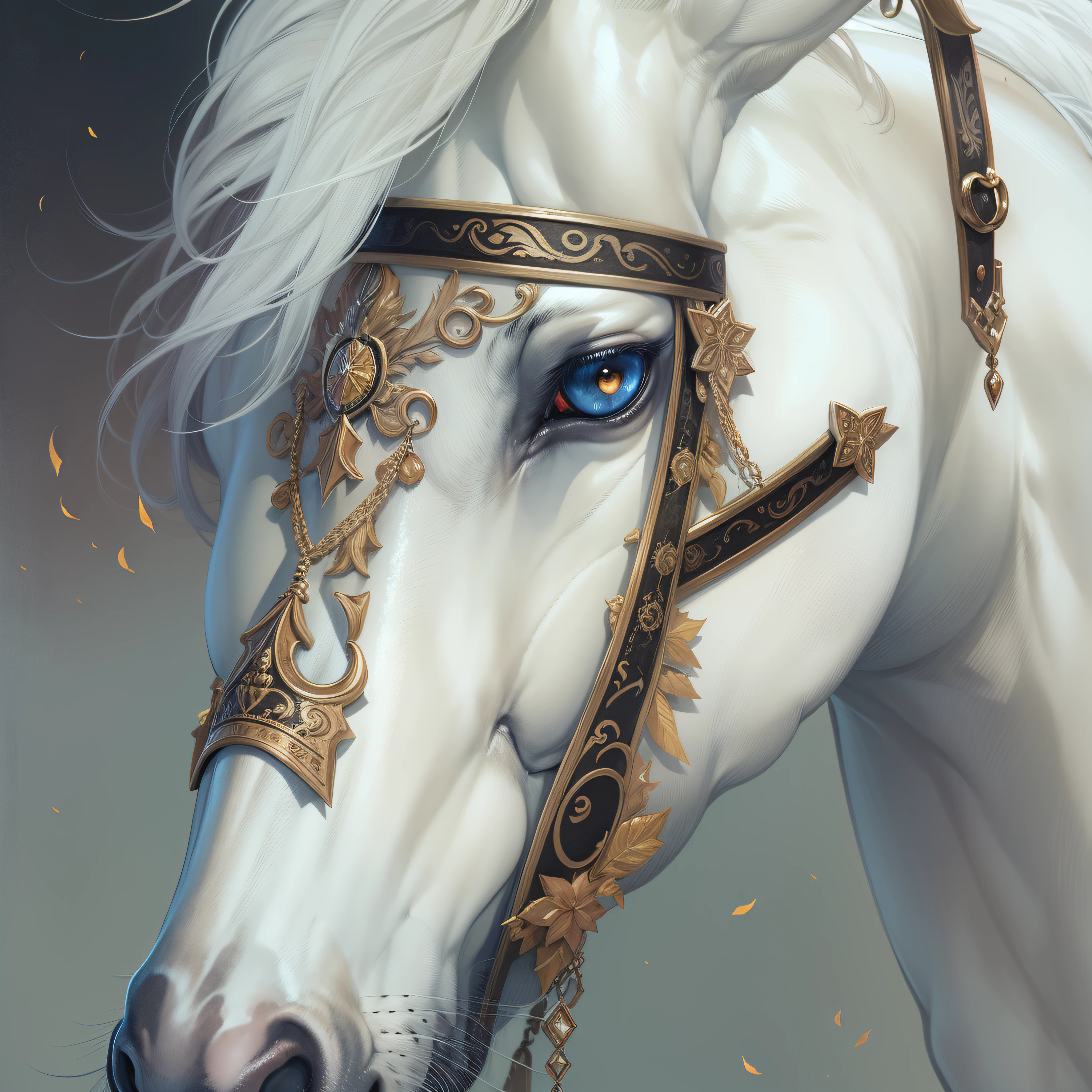 Prince of White Horse Noble handsome Double eyes