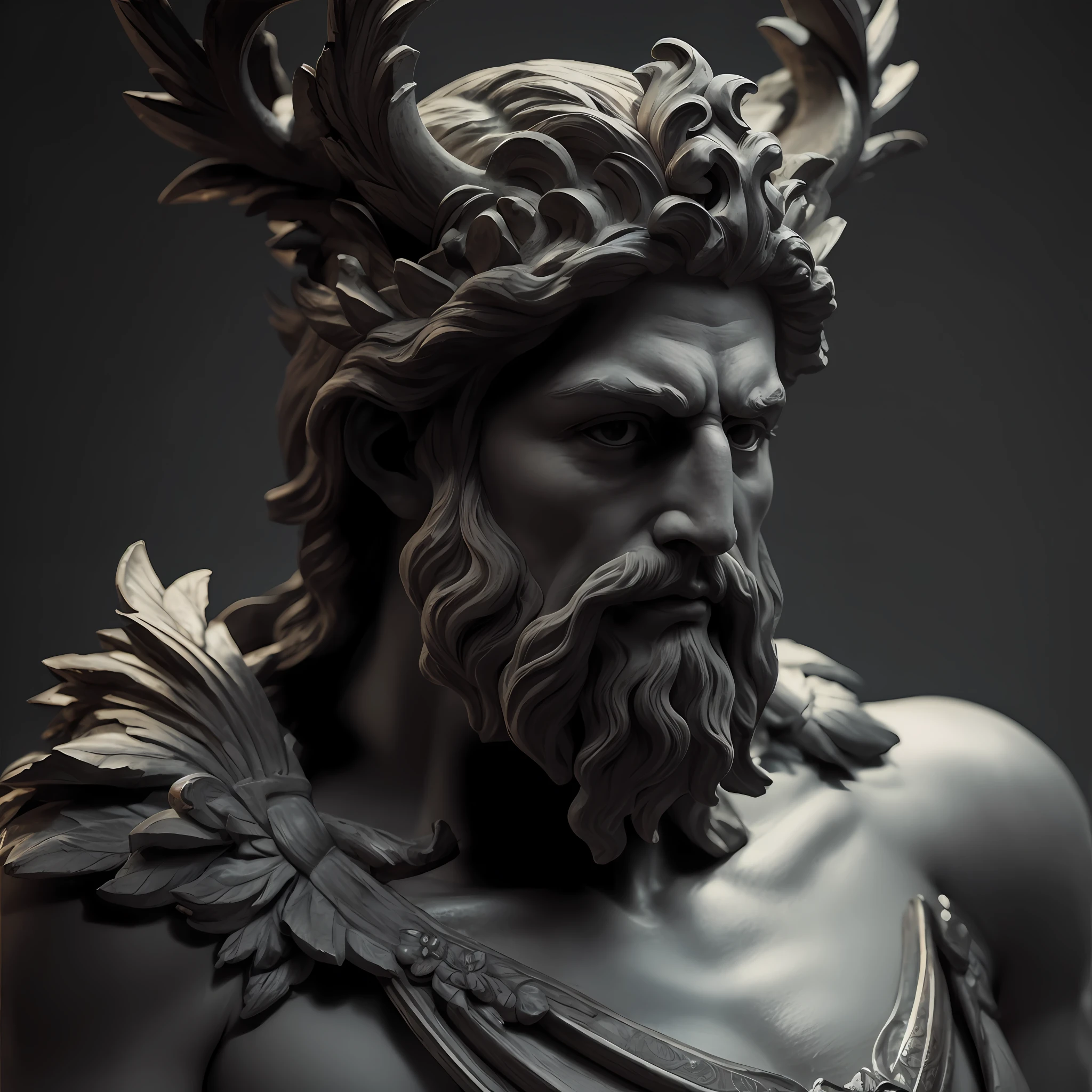 Zeus ancient greek god, highres, masterpiece, high quality, highly detailed, detailed eyes, beautiful detailed nose, realistic face, realistic body, realistic light, comfortable expressions, deep