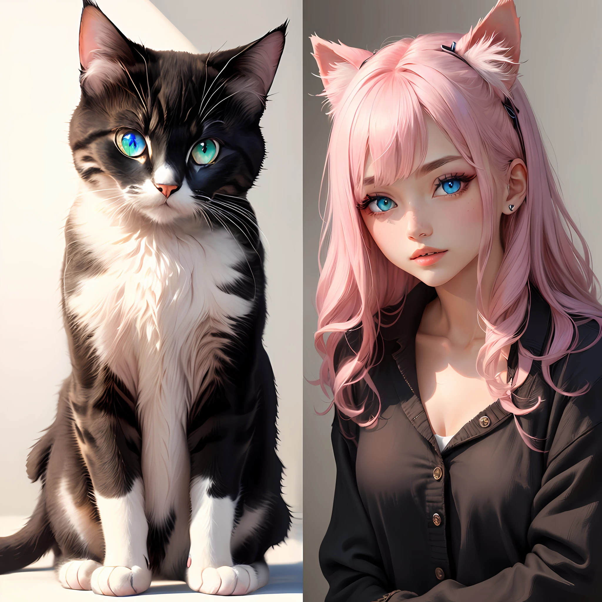 Eye color is pink