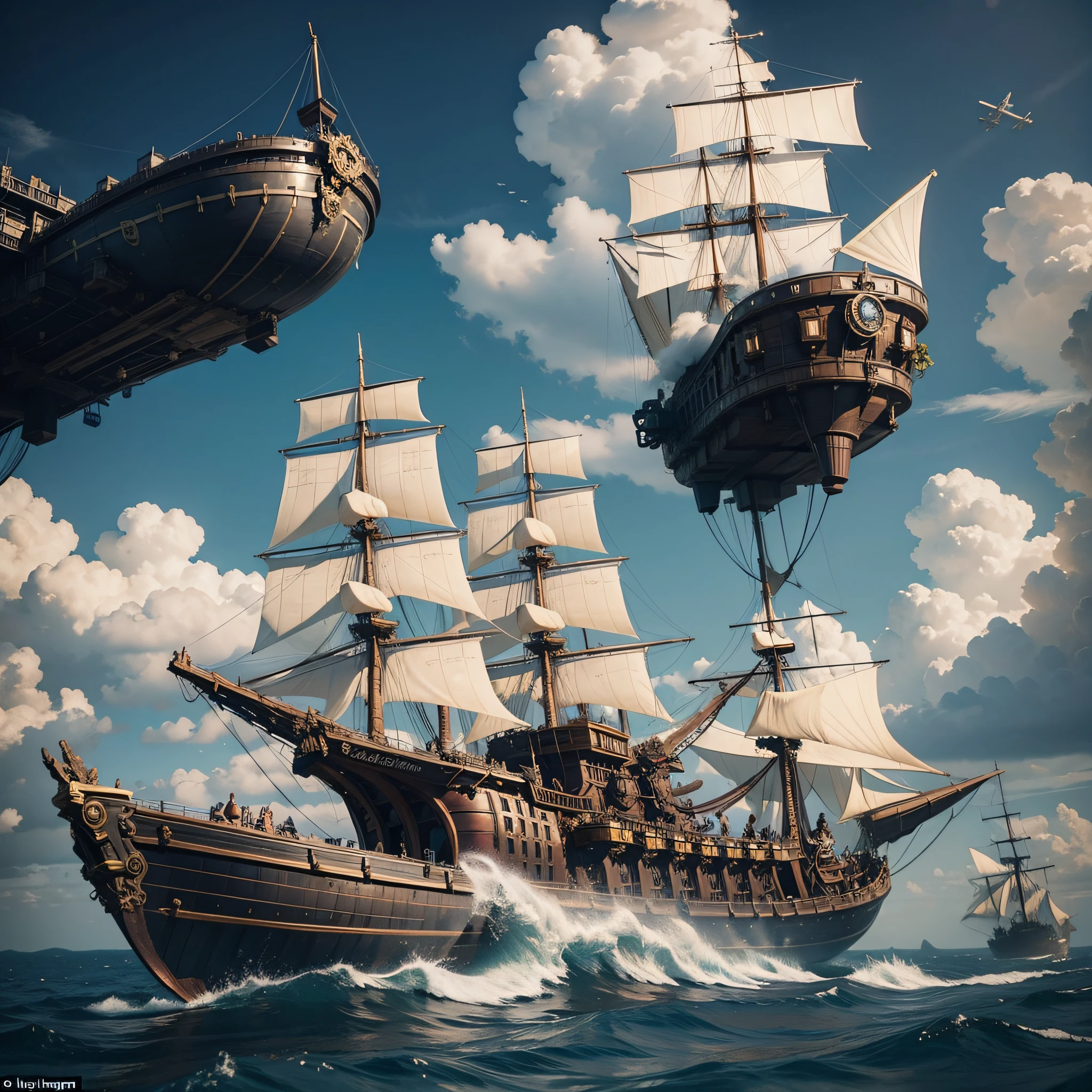 Combine steampunk aesthetics with a world of floating islands and airships. Generate a crew of sky pirates, led by a fearless captain, as they embark on thrilling adventures and daring heists.