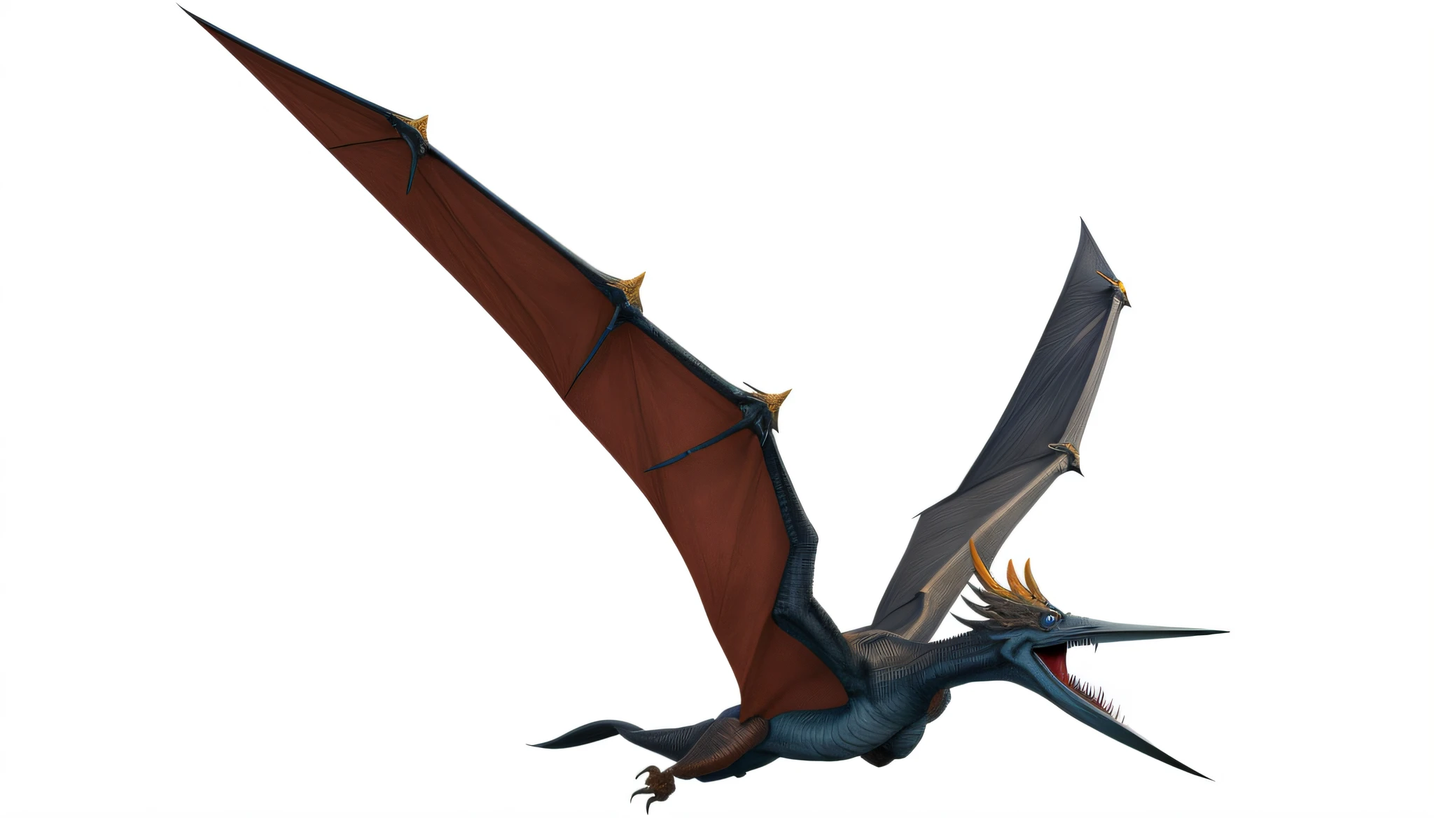 The Arafede bird spreads its wings and flies through the air, pterodactyl, Pterodactyl flies, Pterosaur flying, pteranadon styling, wyvern, ultraterrestrial dragons, Dragon Flying, ancalagon the black, large wingspan, nachosaurus, With wings. Ultra-detailed, ultra-detailliert