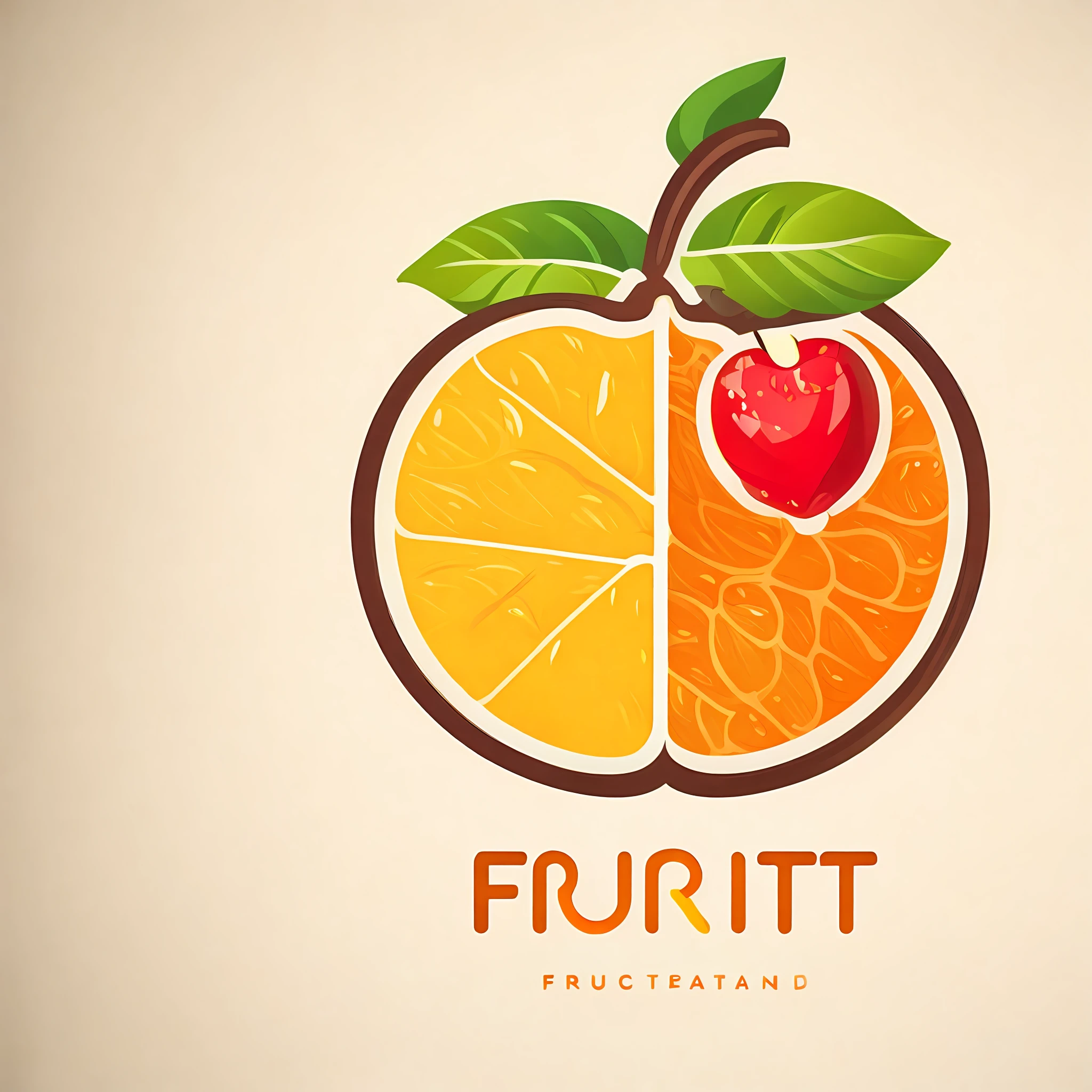 Fruit logo, Vector graphics, Simple lines