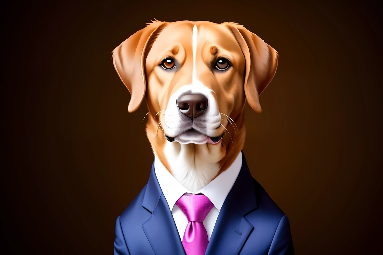 Dog portrait in expensive business suit