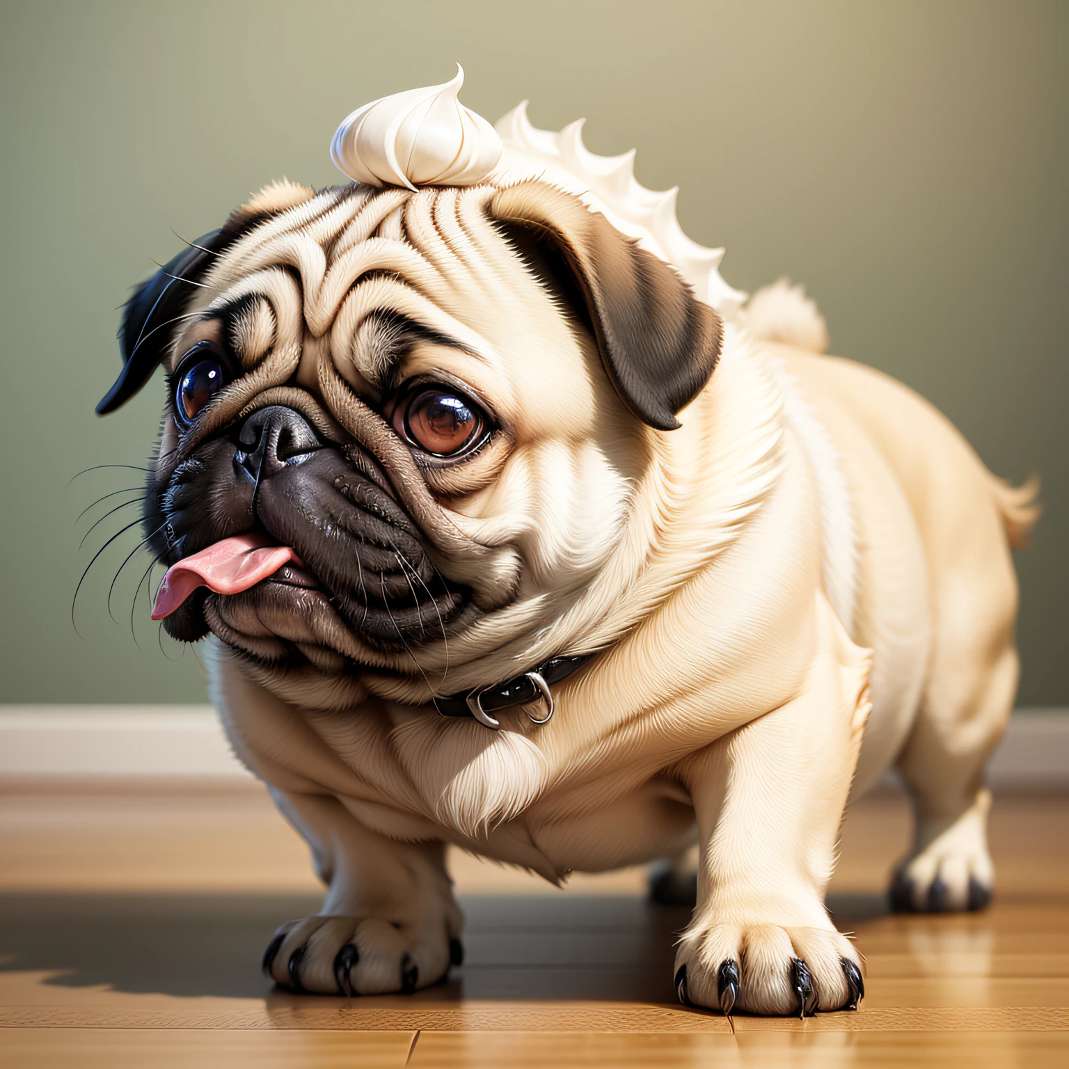 pug com lingua de fora
