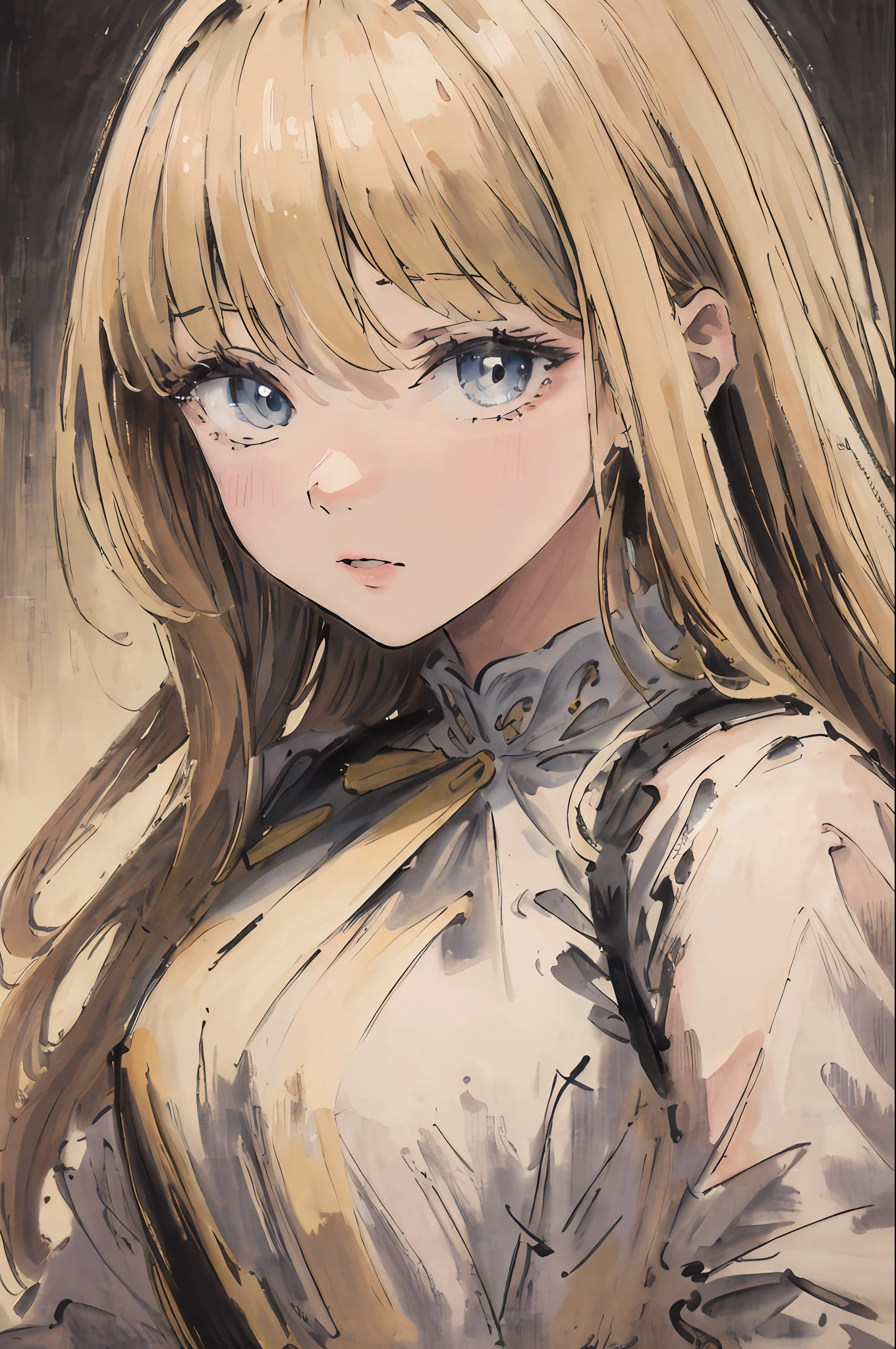 Masterpiece, top quality, very delicate and beautiful girl, very delicate and beautiful, world masterpiece theater, super definition, top quality, blonde, high res, very elaborate, girl, top quality, illustration, look at the viewer people, impasto, canvas, oil painting, realism, realistic