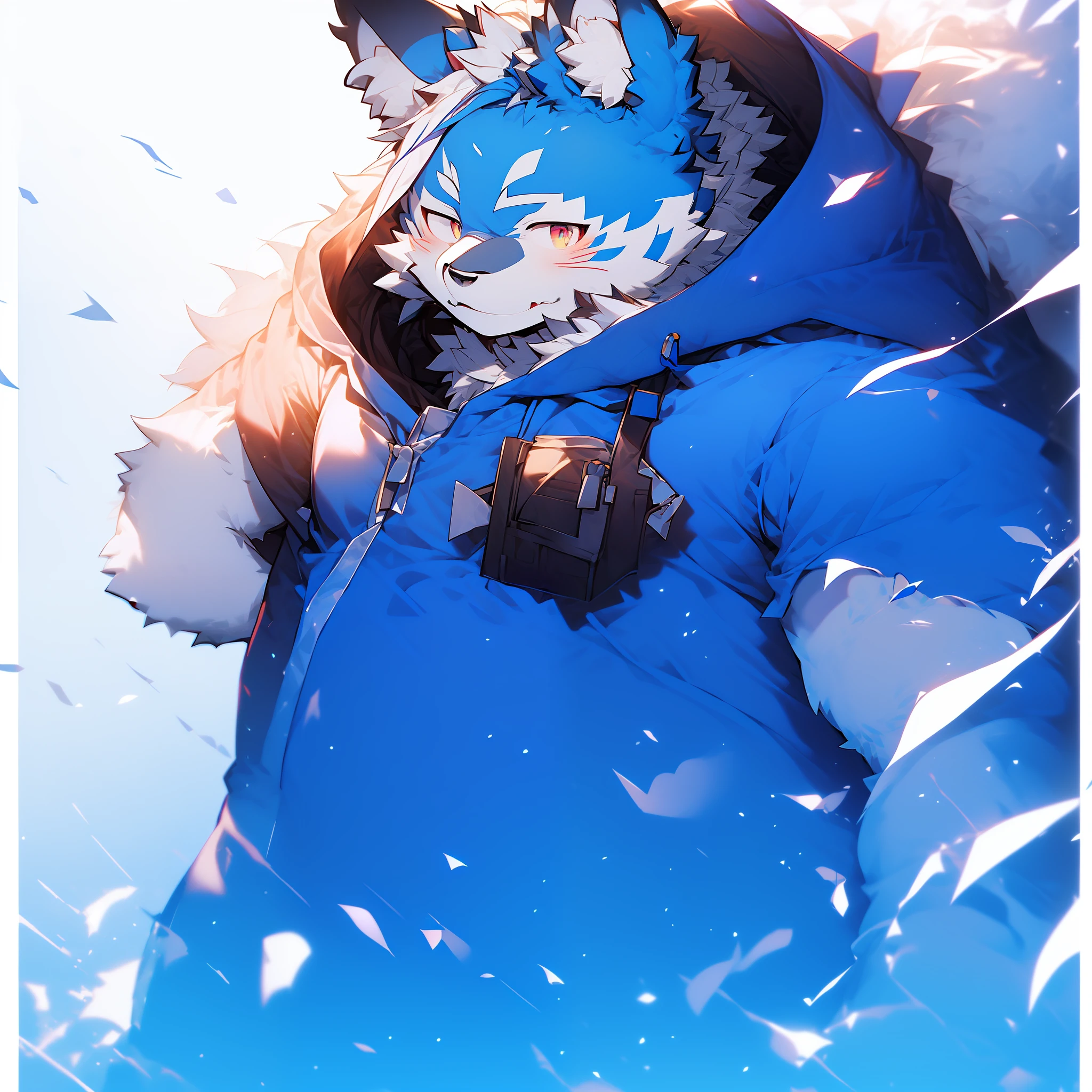 Furry，coyote，Blue-white hair，Blue pupil